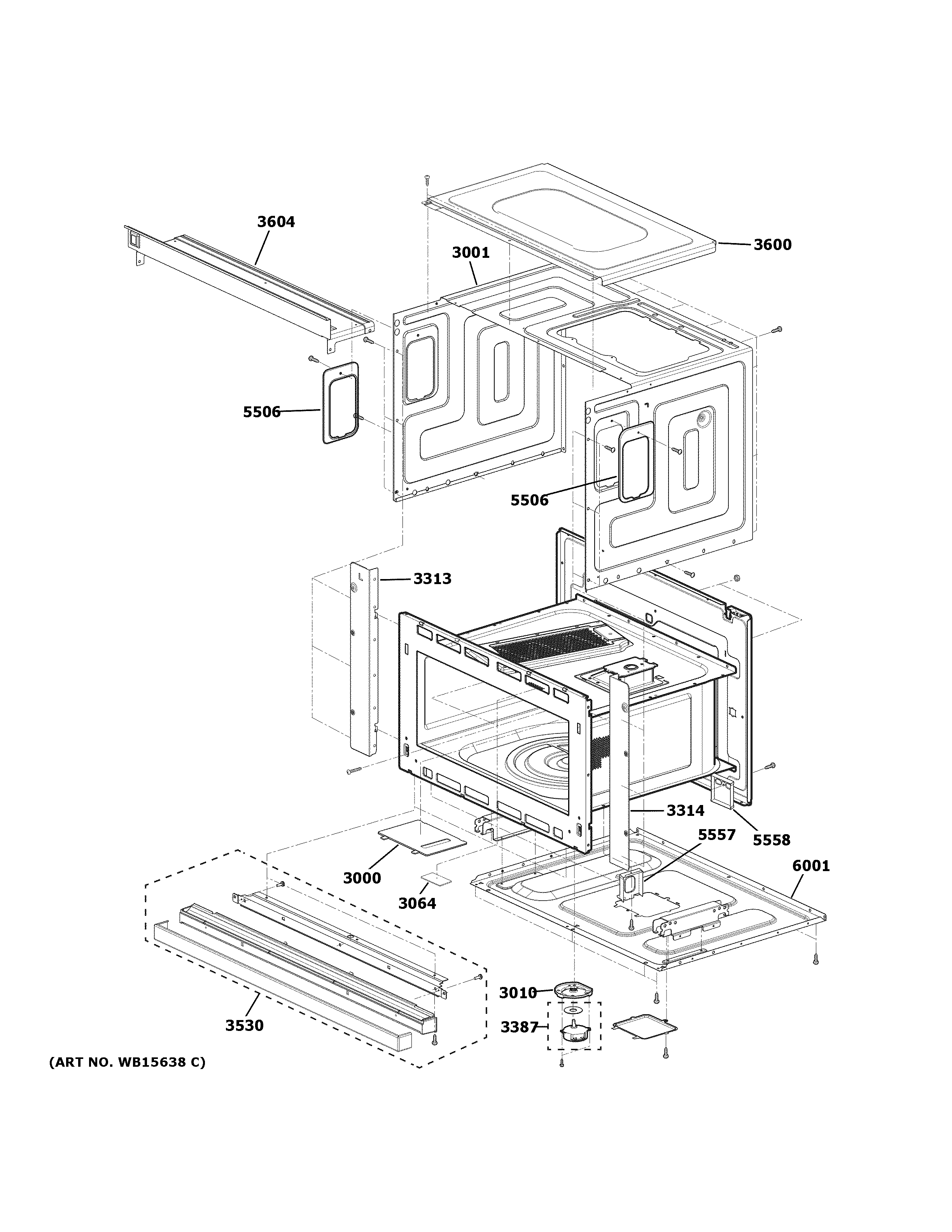 GE ZSB9131N1SS oven cavity parts diagram