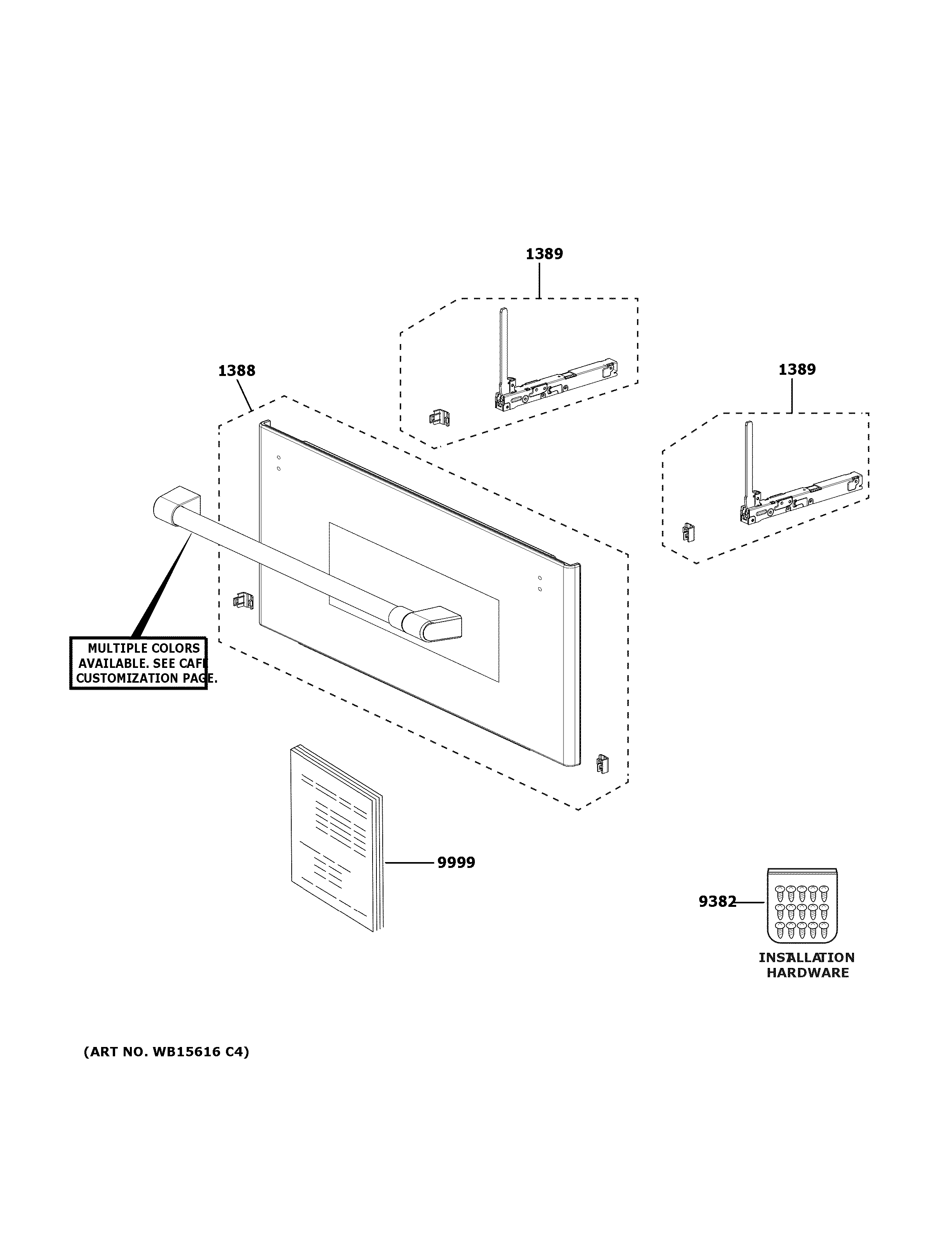 GE CSB913P3N2D1 door parts diagram
