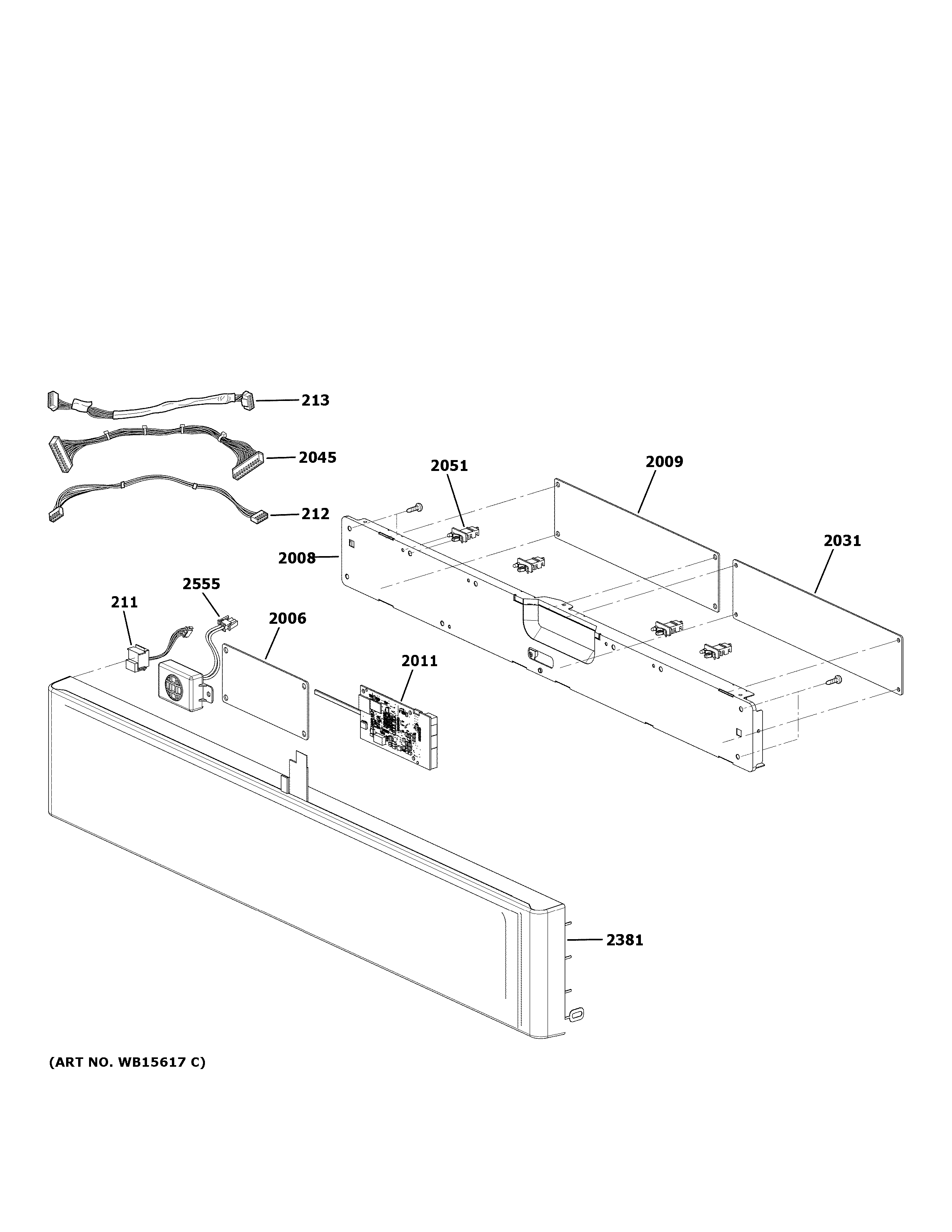 GE CSB913P3N2D1 control parts diagram