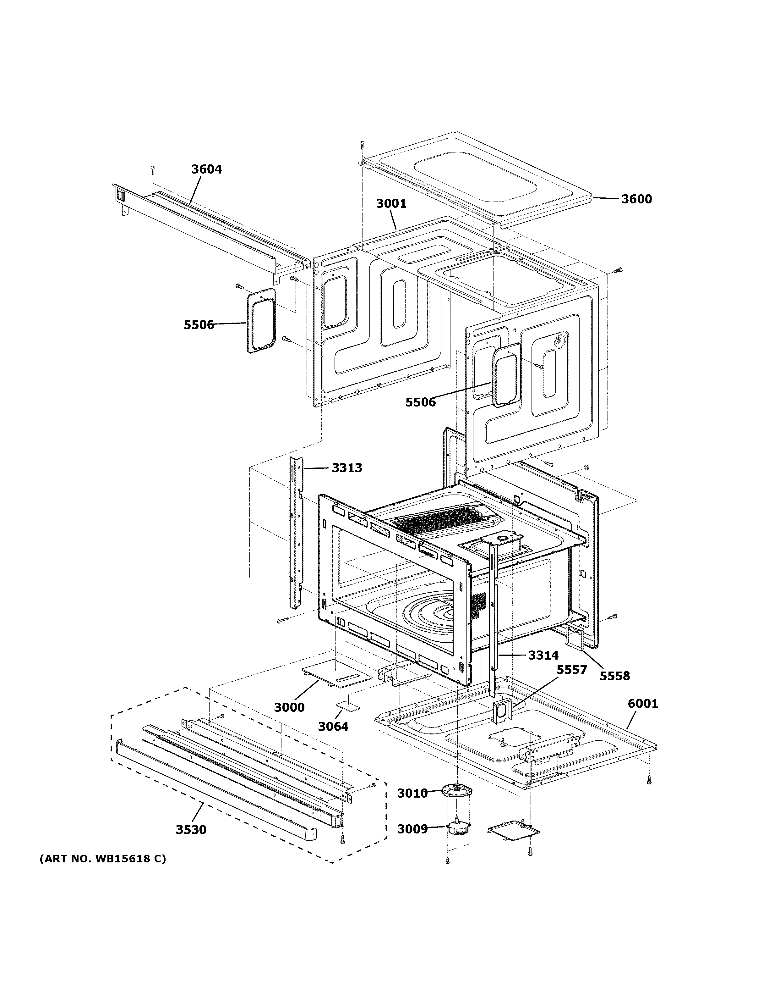 GE CSB913P3N2D1 oven cavity parts diagram