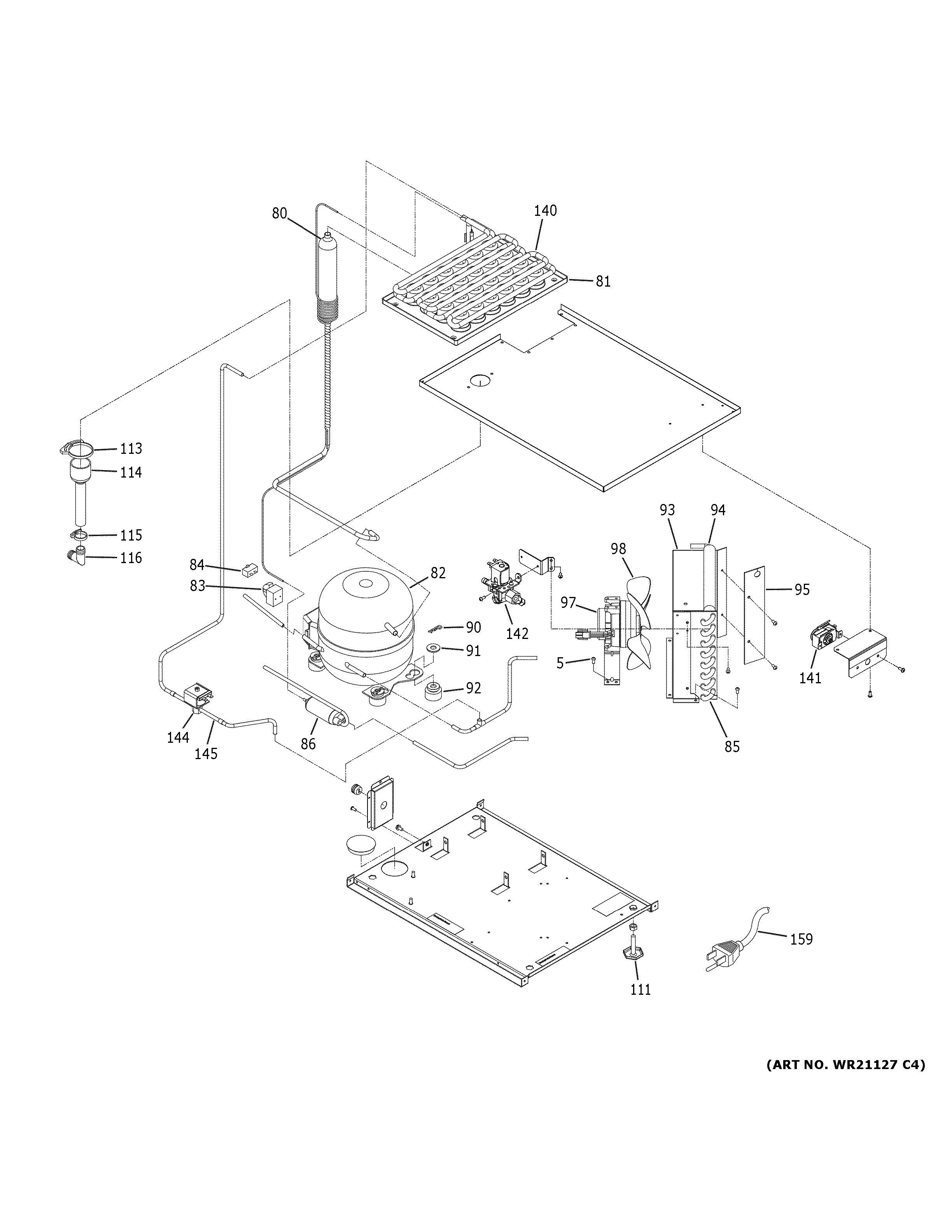 GE UCC15NJCII machine compartment diagram