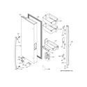 GE GWE23GYNBFS fresh food door - lh diagram