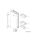 GE GYE22GMNBES fresh food door - rh diagram