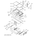 GE GYE22GMNBES fresh food shelves diagram