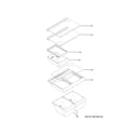 GE GTS18HMNDRES fresh food shelves diagram