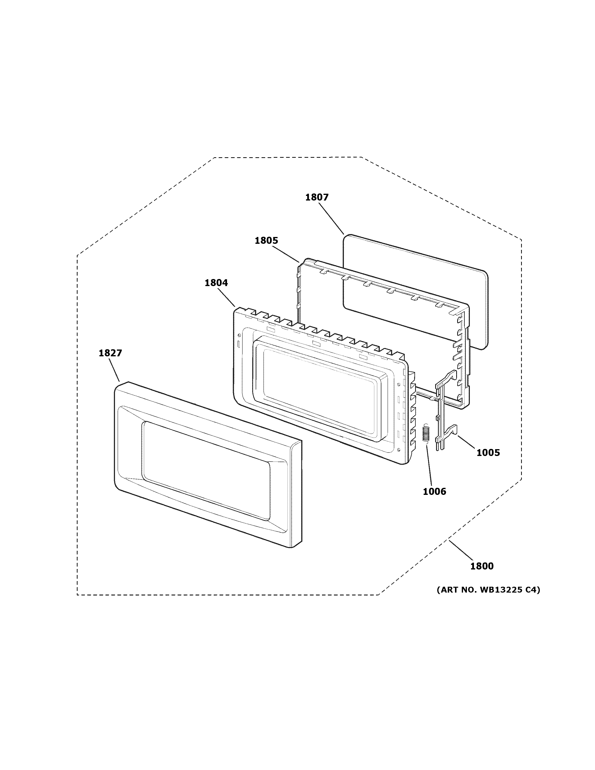 GE PEB2060SM1SS door parts diagram