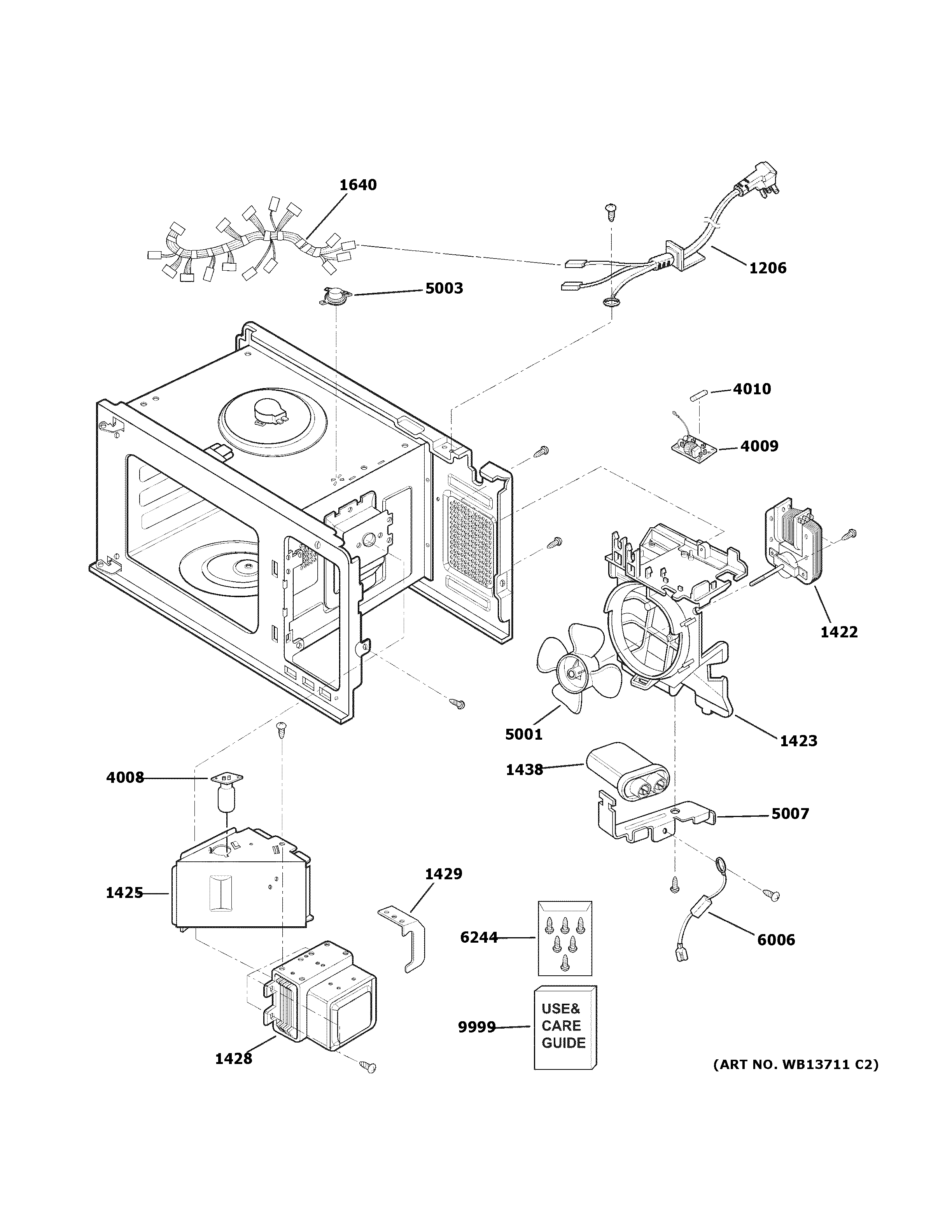 GE PEB2060SM1SS interior parts (1) diagram