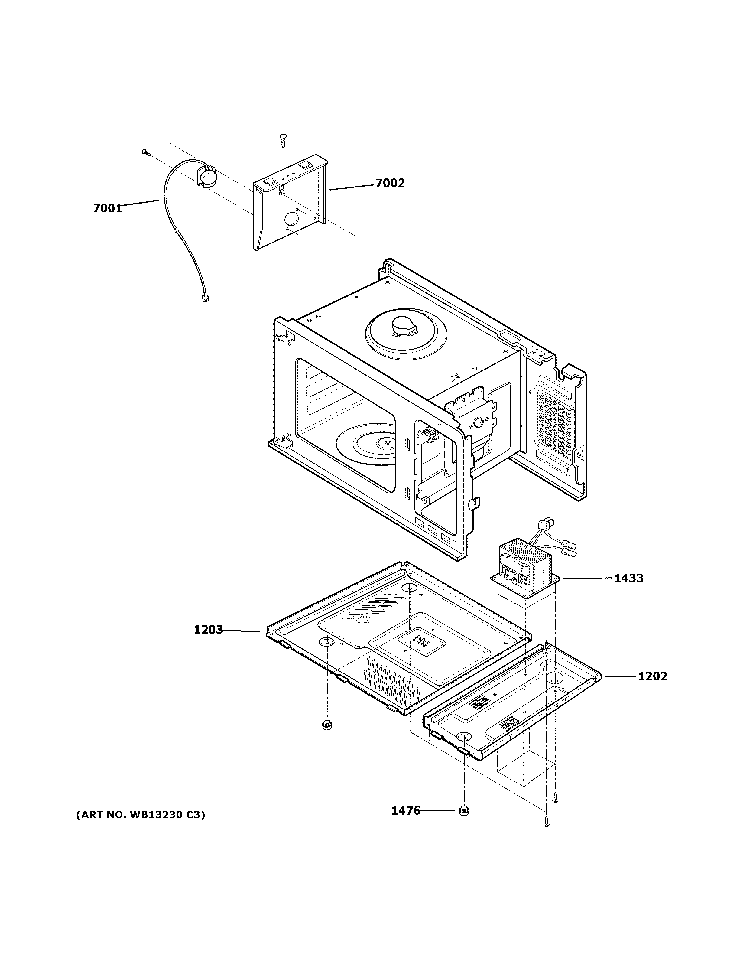 GE PEB2060SM1SS interior parts (2) diagram