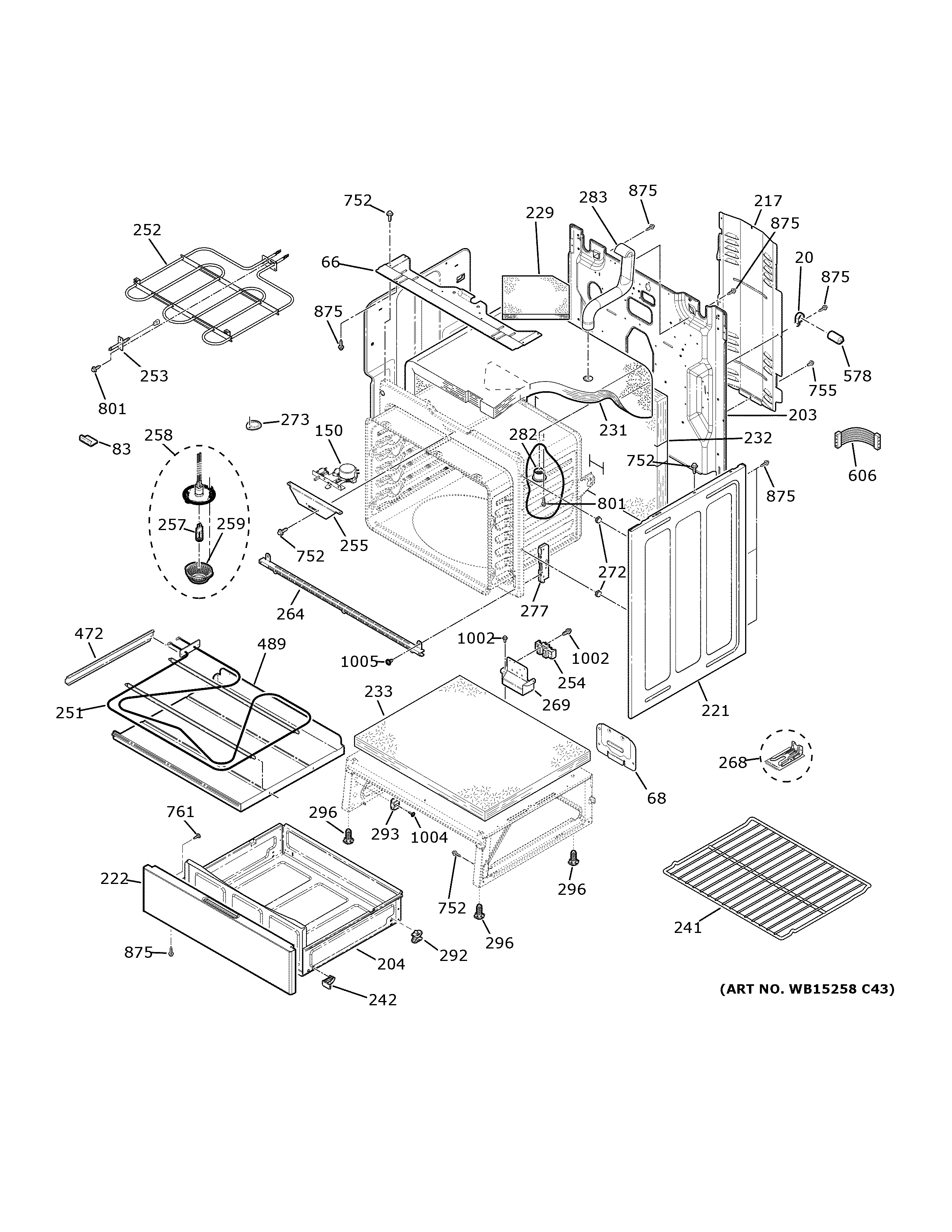 GE JB750SJ9SS body parts diagram