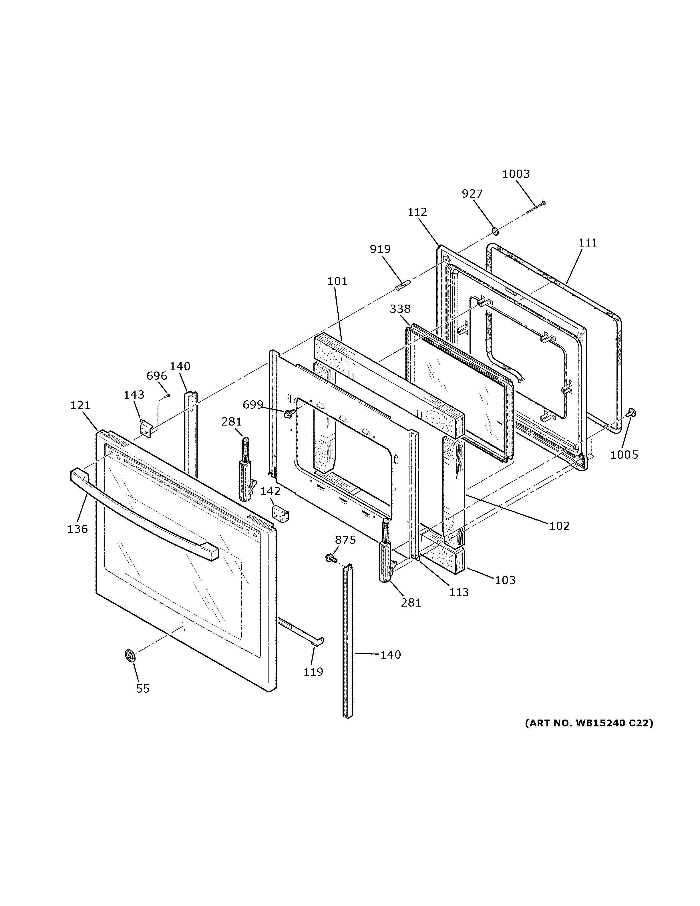 GE JB750SJ9SS door diagram