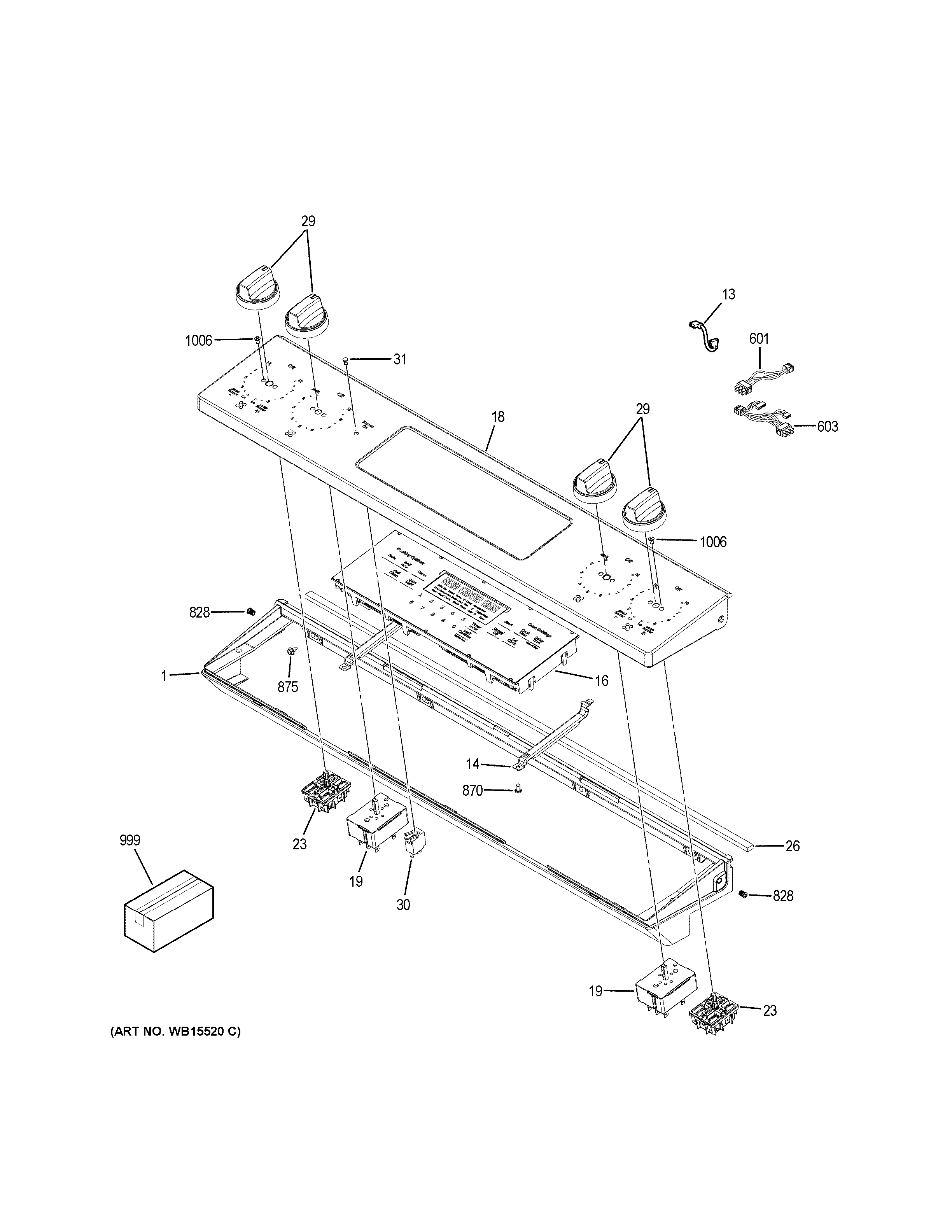 GE JS645EL4ES control panel diagram