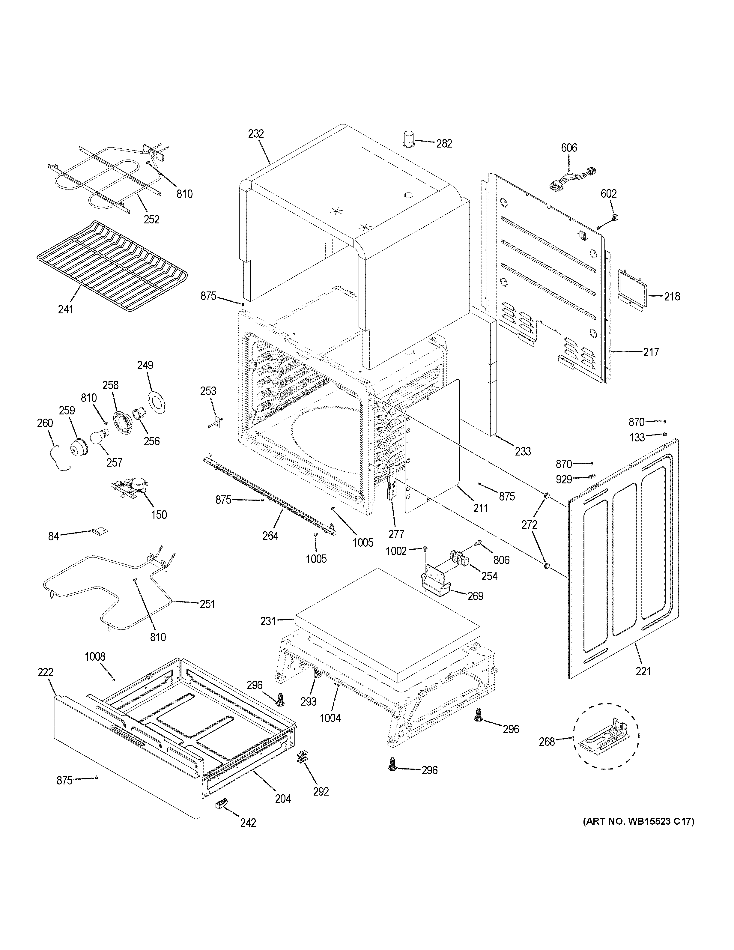 GE JS645EL4ES body parts diagram
