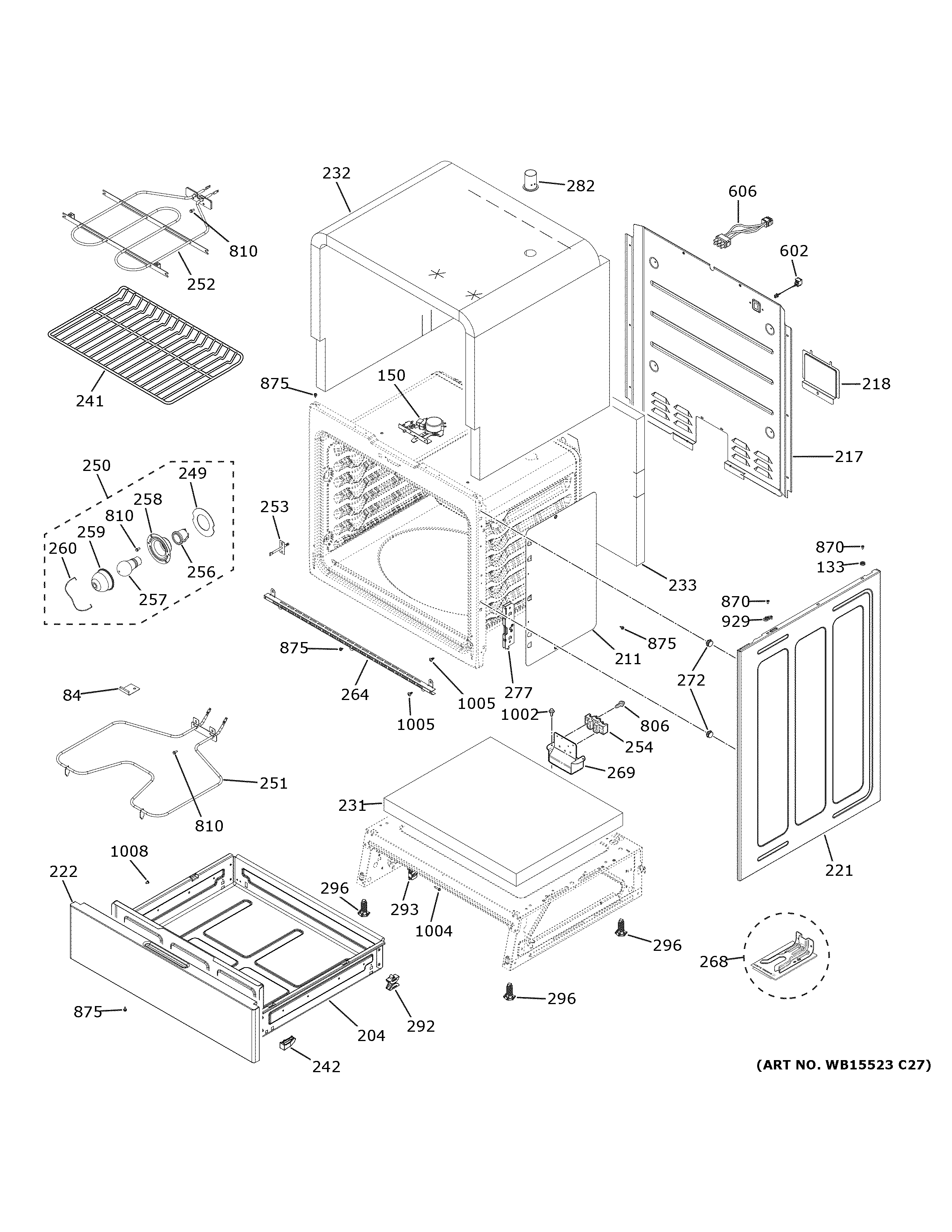 GE JS645SL4SS body parts diagram