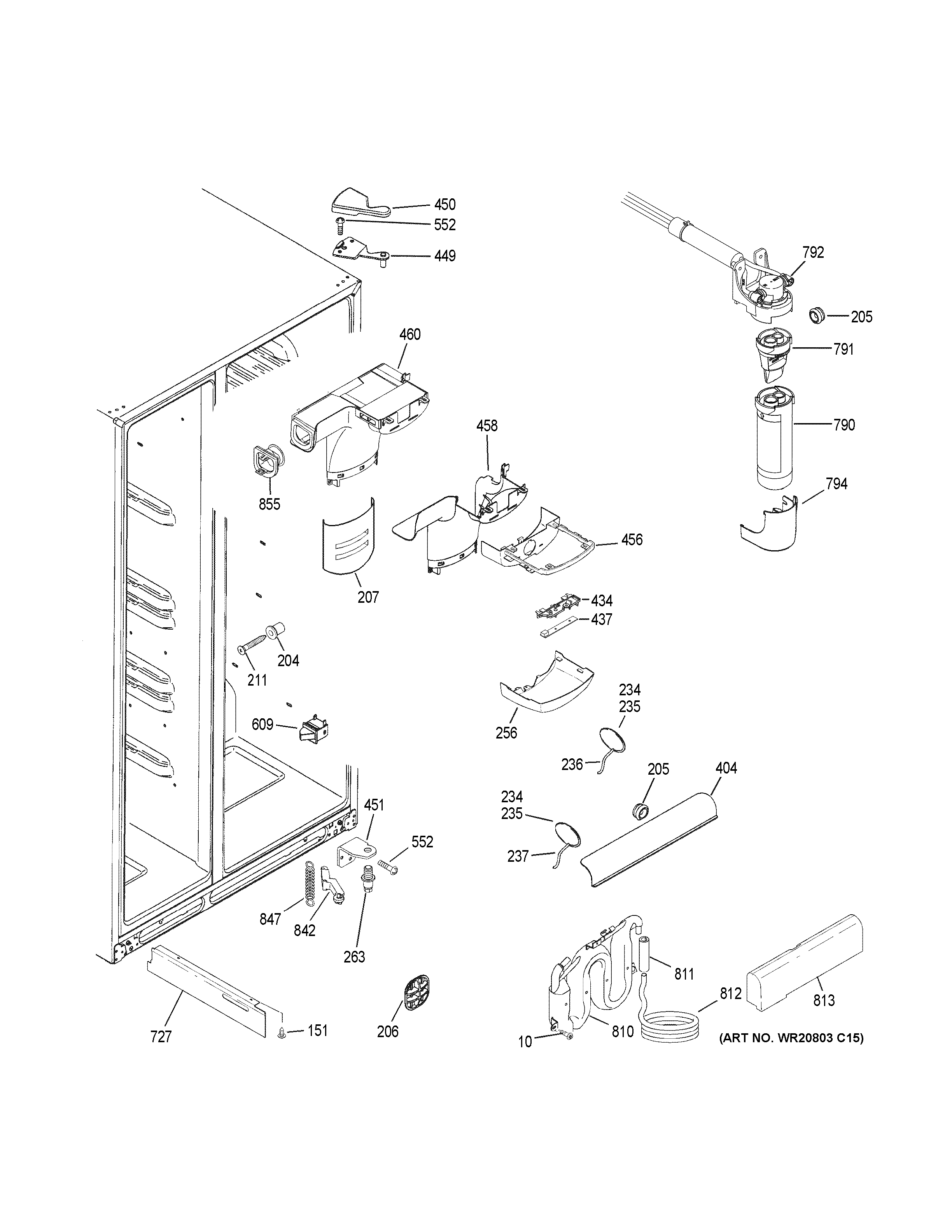 GE GZS22DGJKFBB fresh food section diagram
