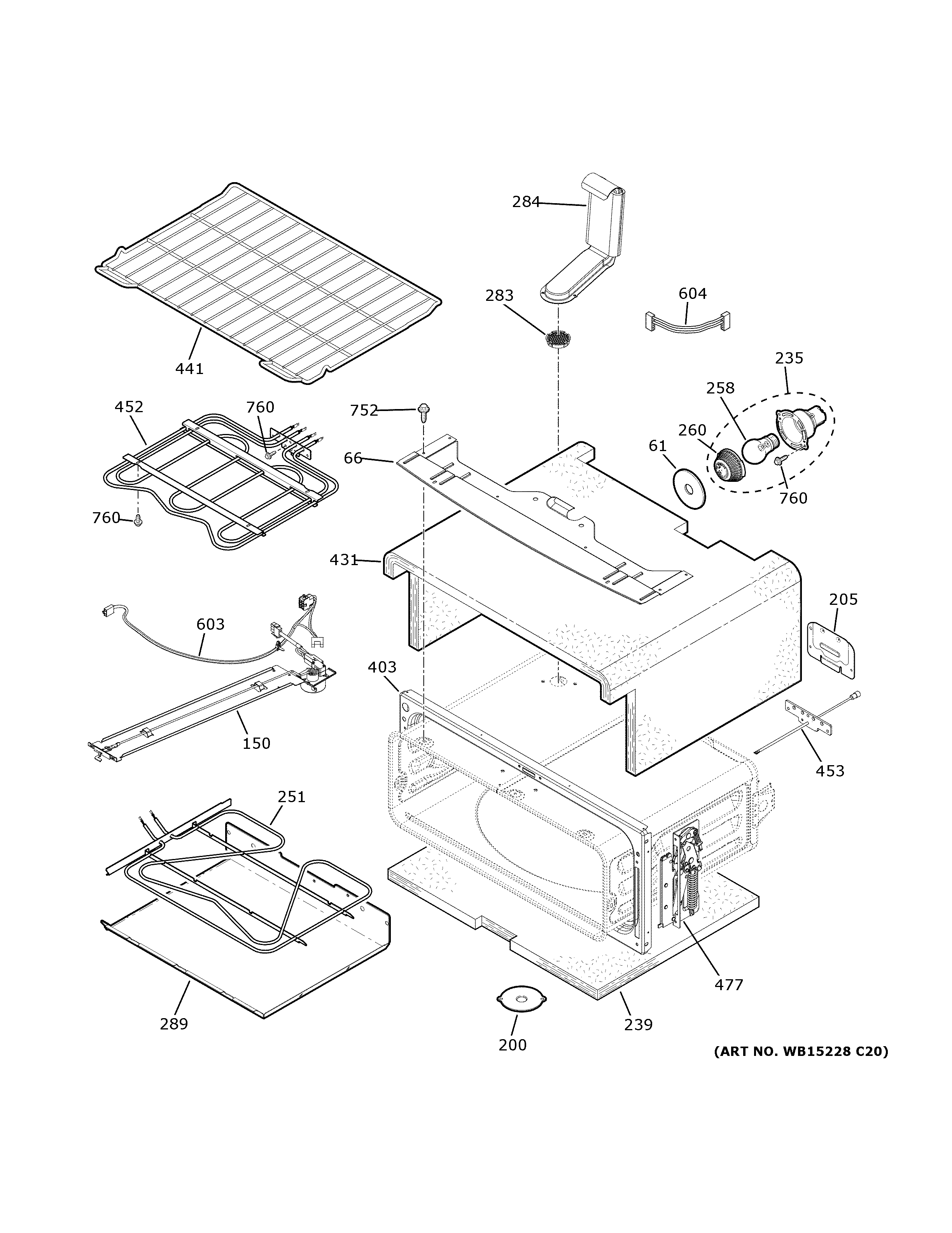 GE PB960BJ9TS upper oven diagram