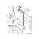 GE CYE22UP3MBD1 dispenser door diagram