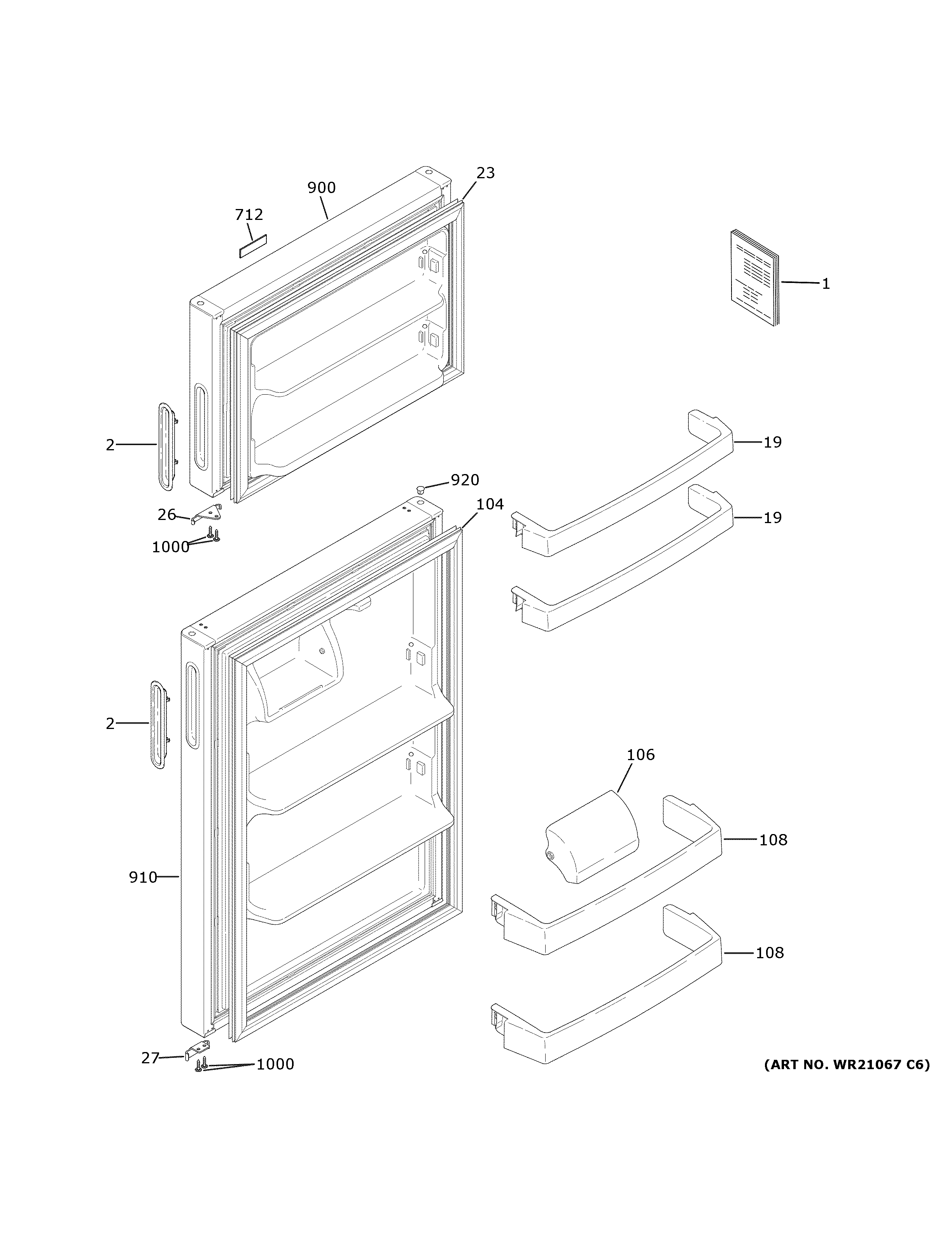 Hotpoint HPS16BTNDLWW doors diagram