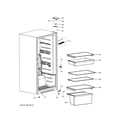 GE FUF14DLRDWW cabinet & shelves diagram