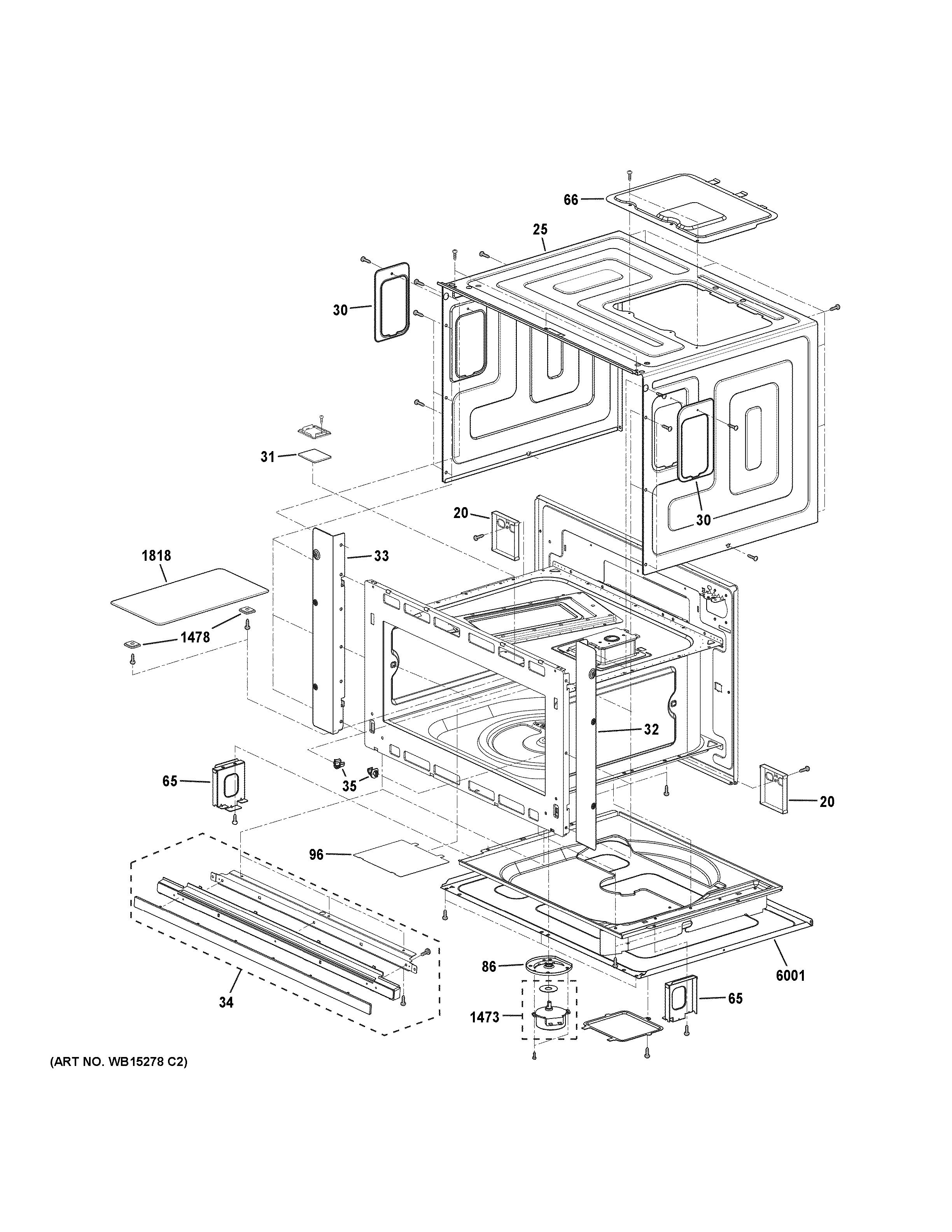 GE PSB9240BL3TS oven cavity parts diagram