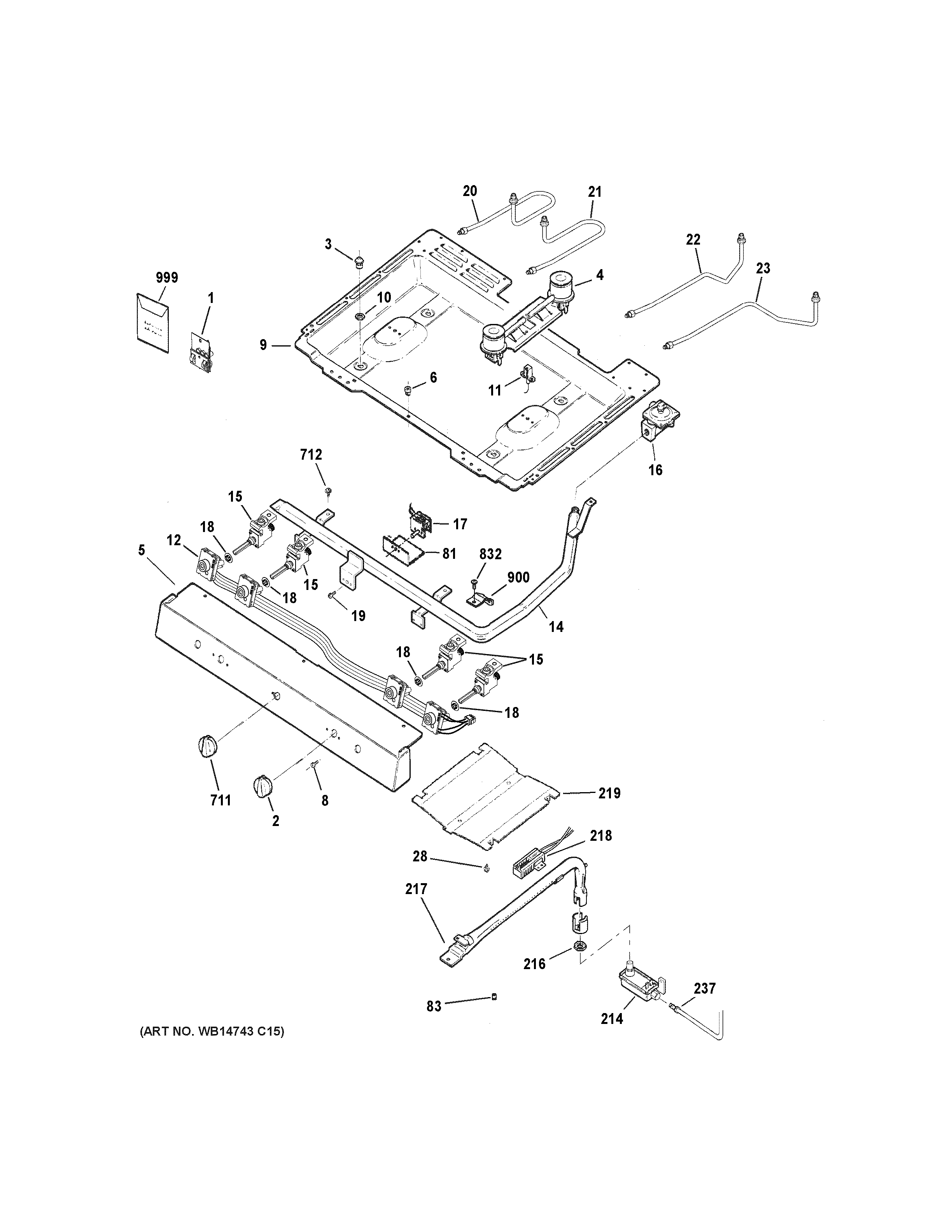 Hotpoint RGBS100DM1BB gas & burner parts diagram