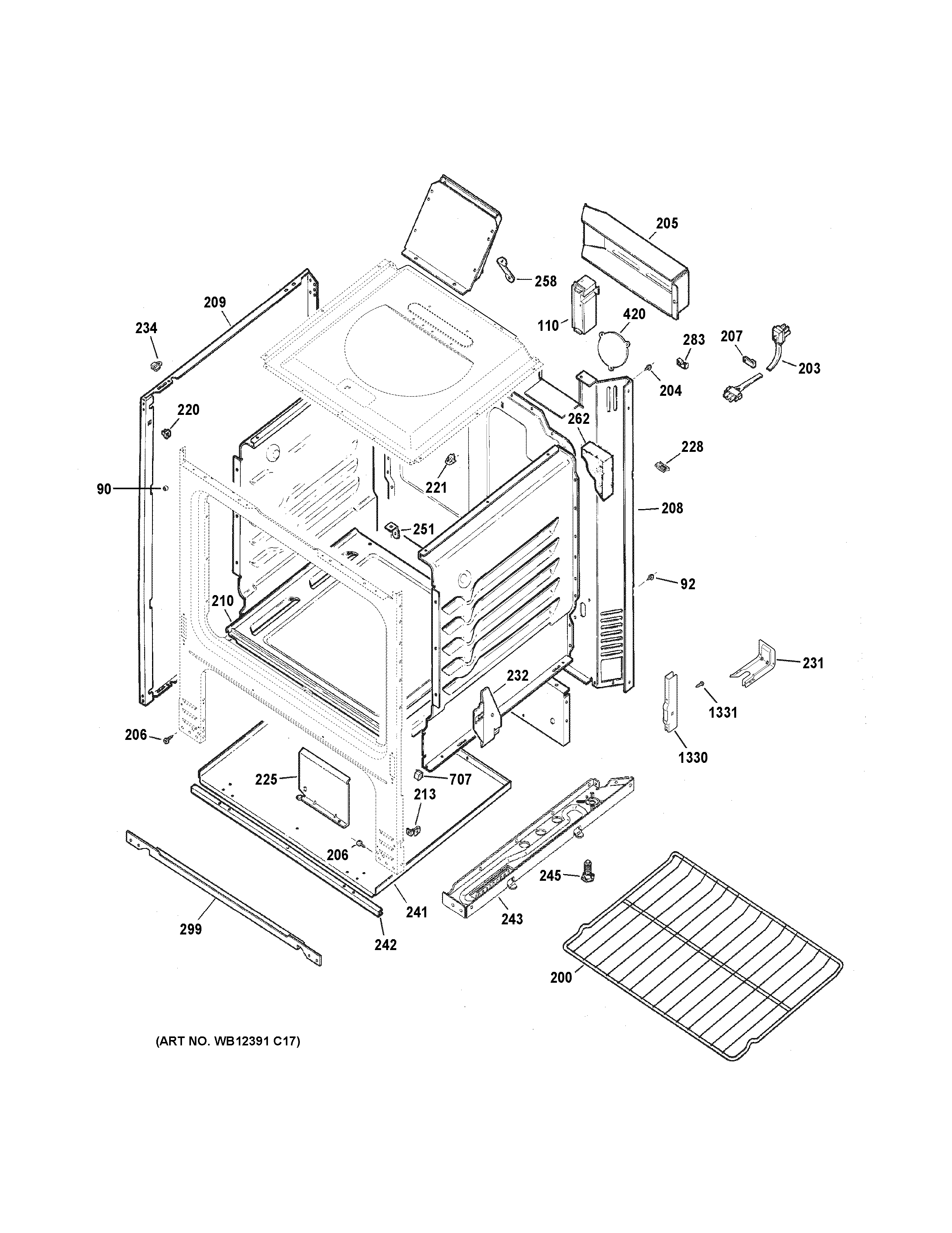 Hotpoint RGBS100DM1BB body parts diagram