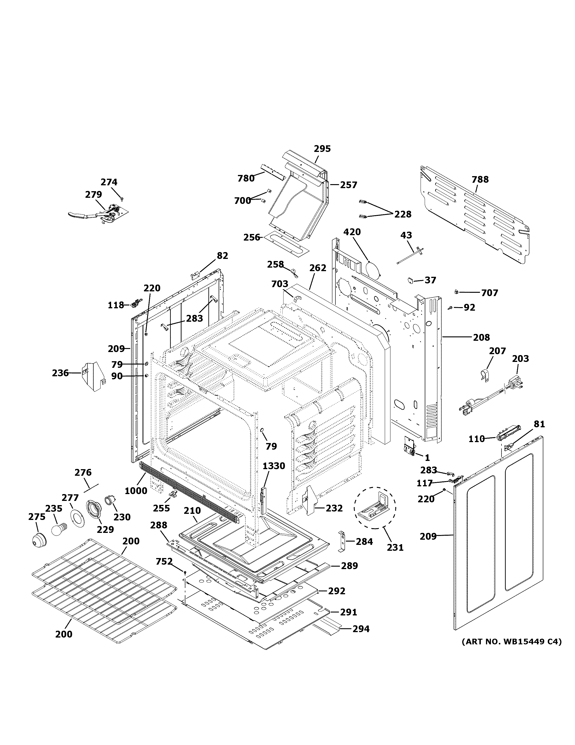 GE JGB660DEJ5WW body parts diagram