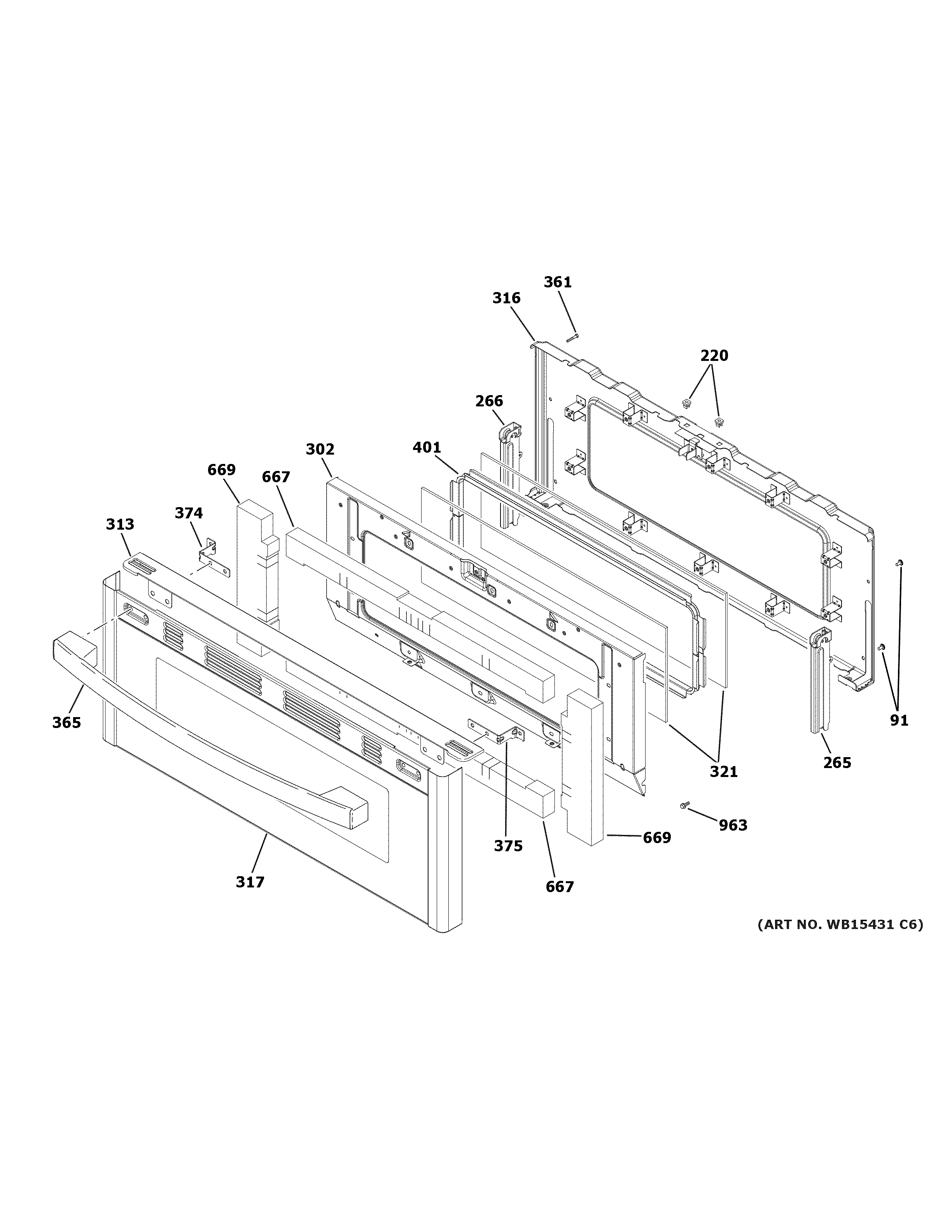 GE JGB860SEJ7SS upper door diagram