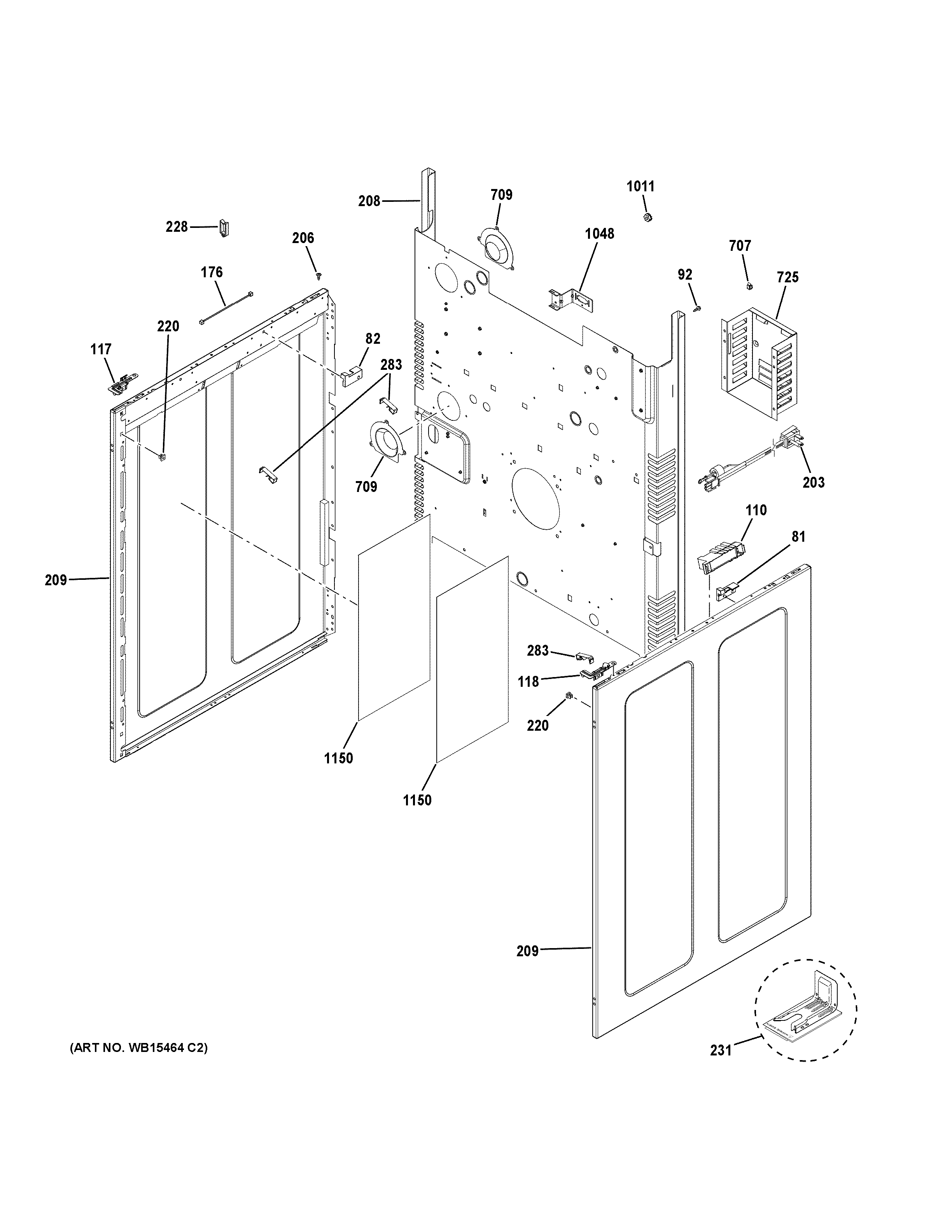 GE JGB860BEJ2TS body parts diagram
