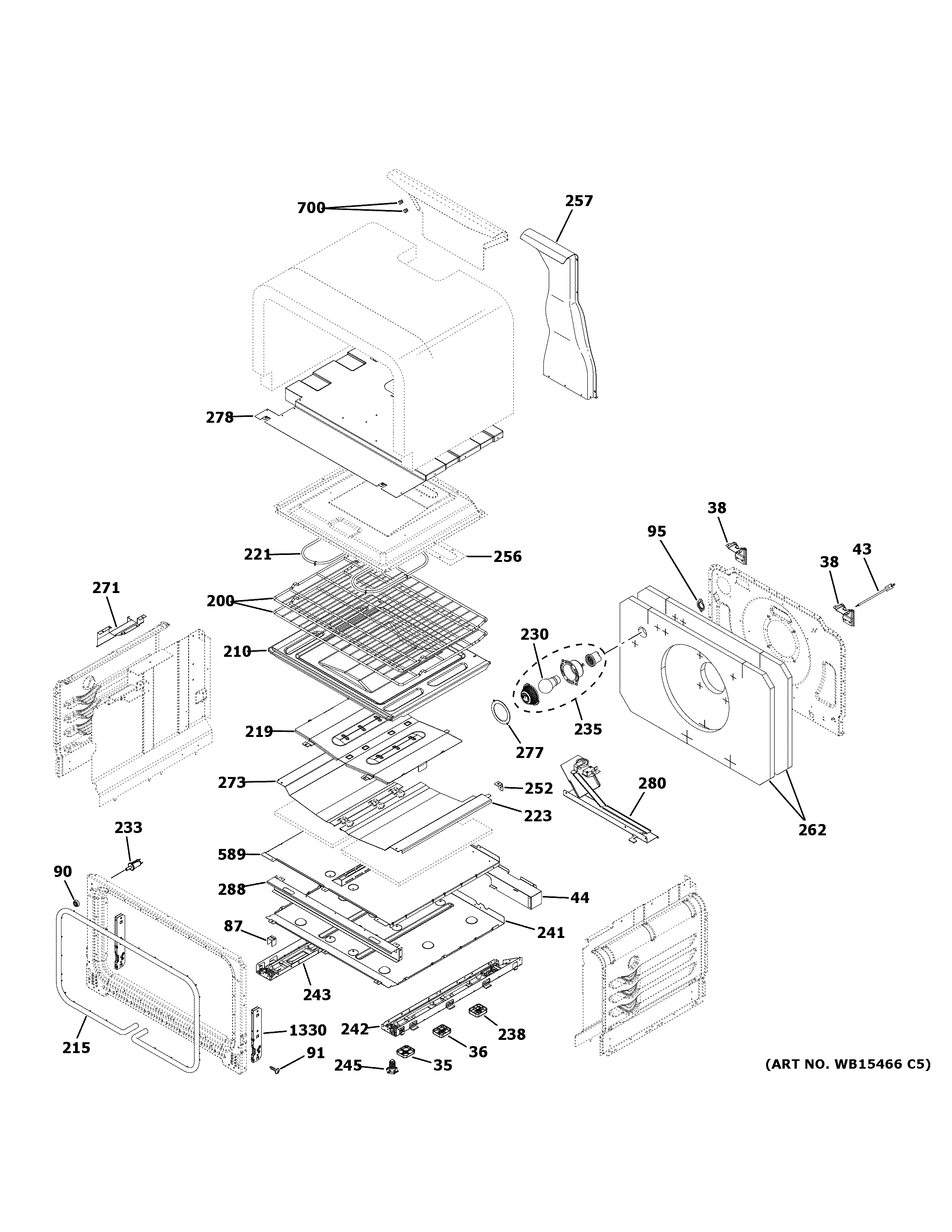 GE JGB860BEJ2TS lower oven diagram