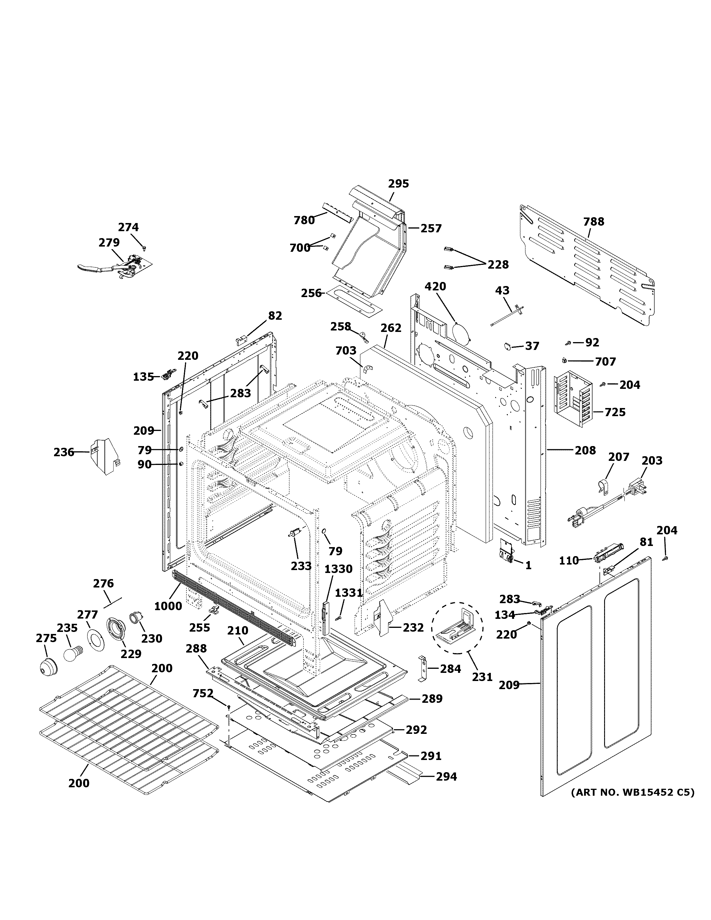 GE JGB720EEJ5ES body parts diagram