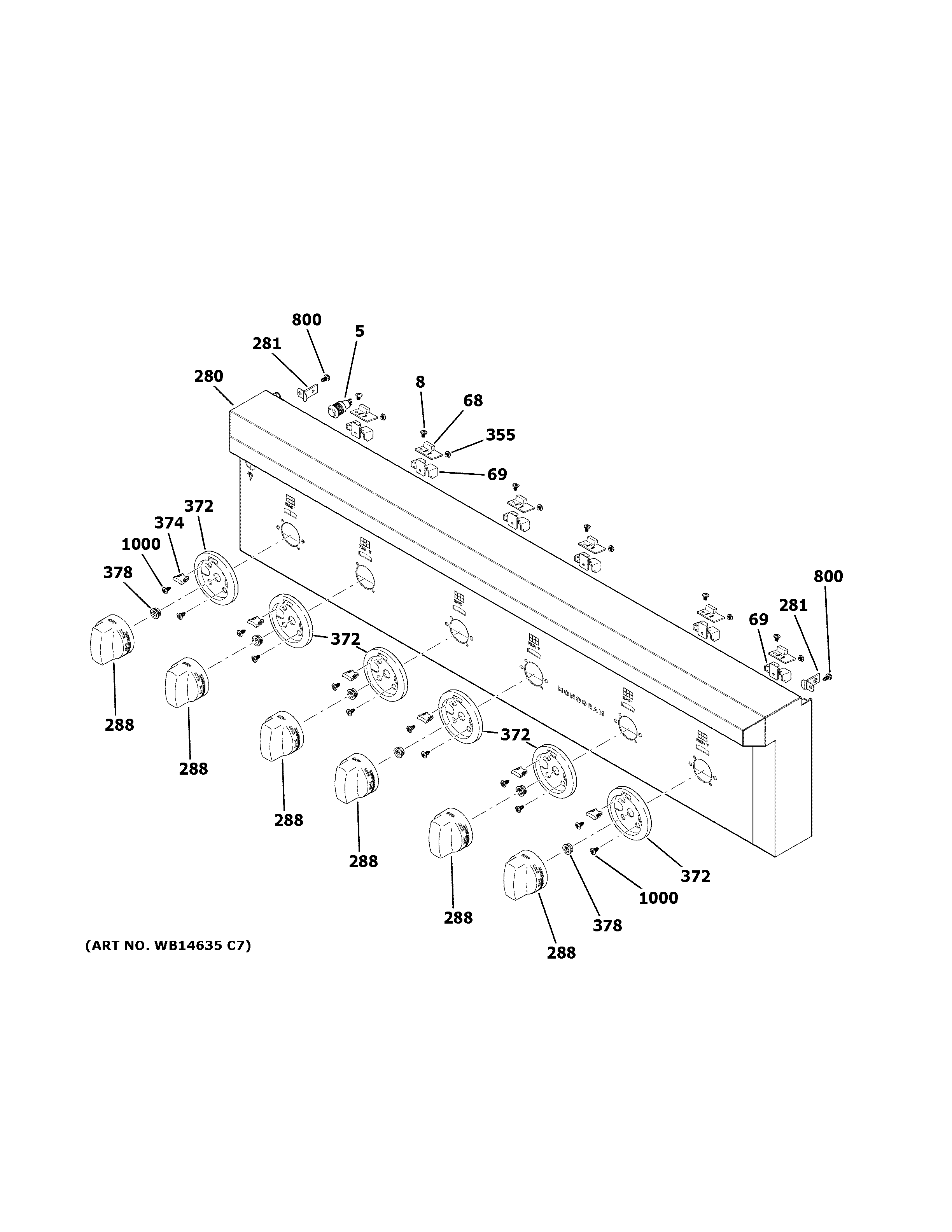 GE ZGU366NP8SS control panel diagram