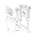 GE CDT765SSF0SS escutcheon & door assembly diagram