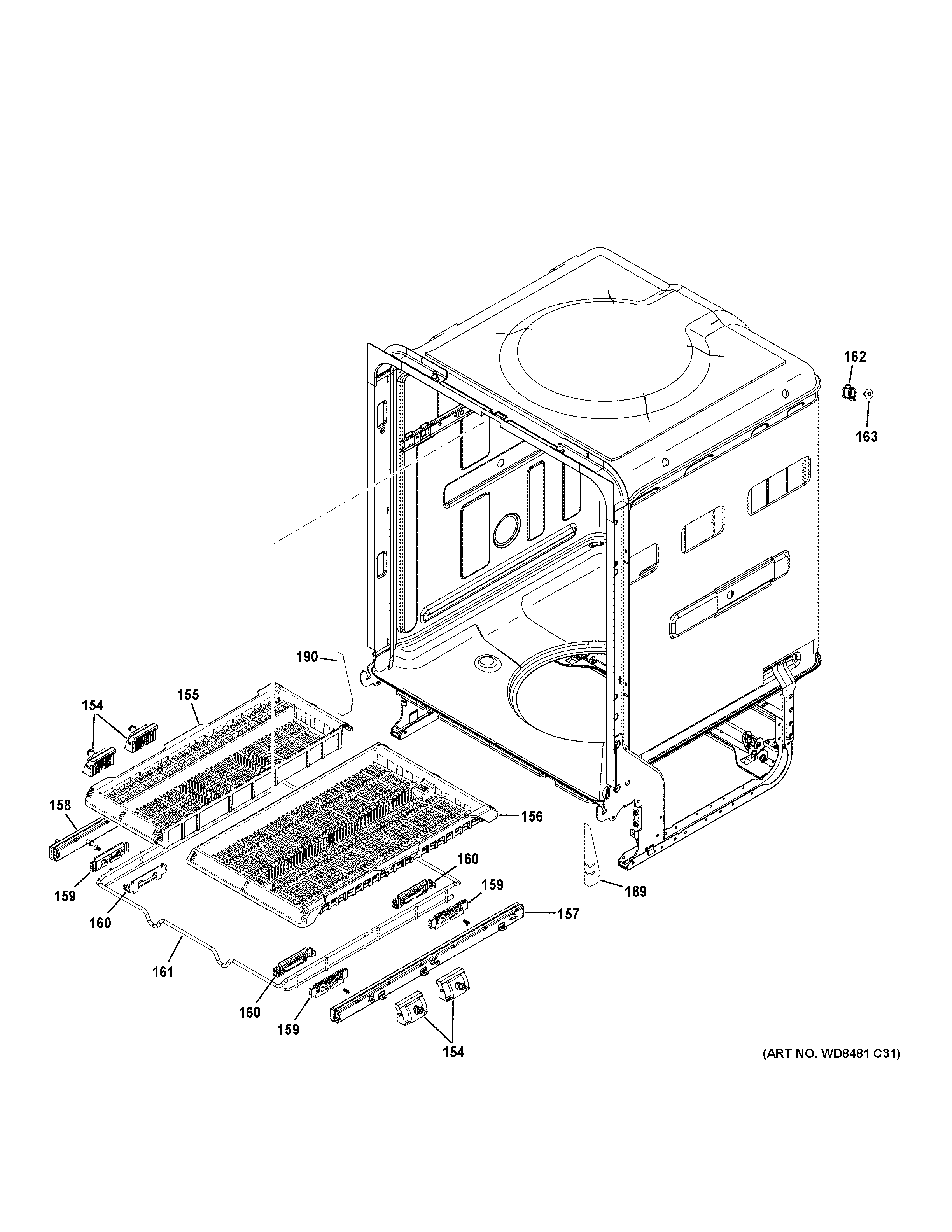 GE CDT765SSF0SS body parts (2) diagram