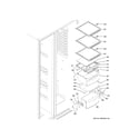 GE GZS22DSJPFSS fresh food shelves diagram