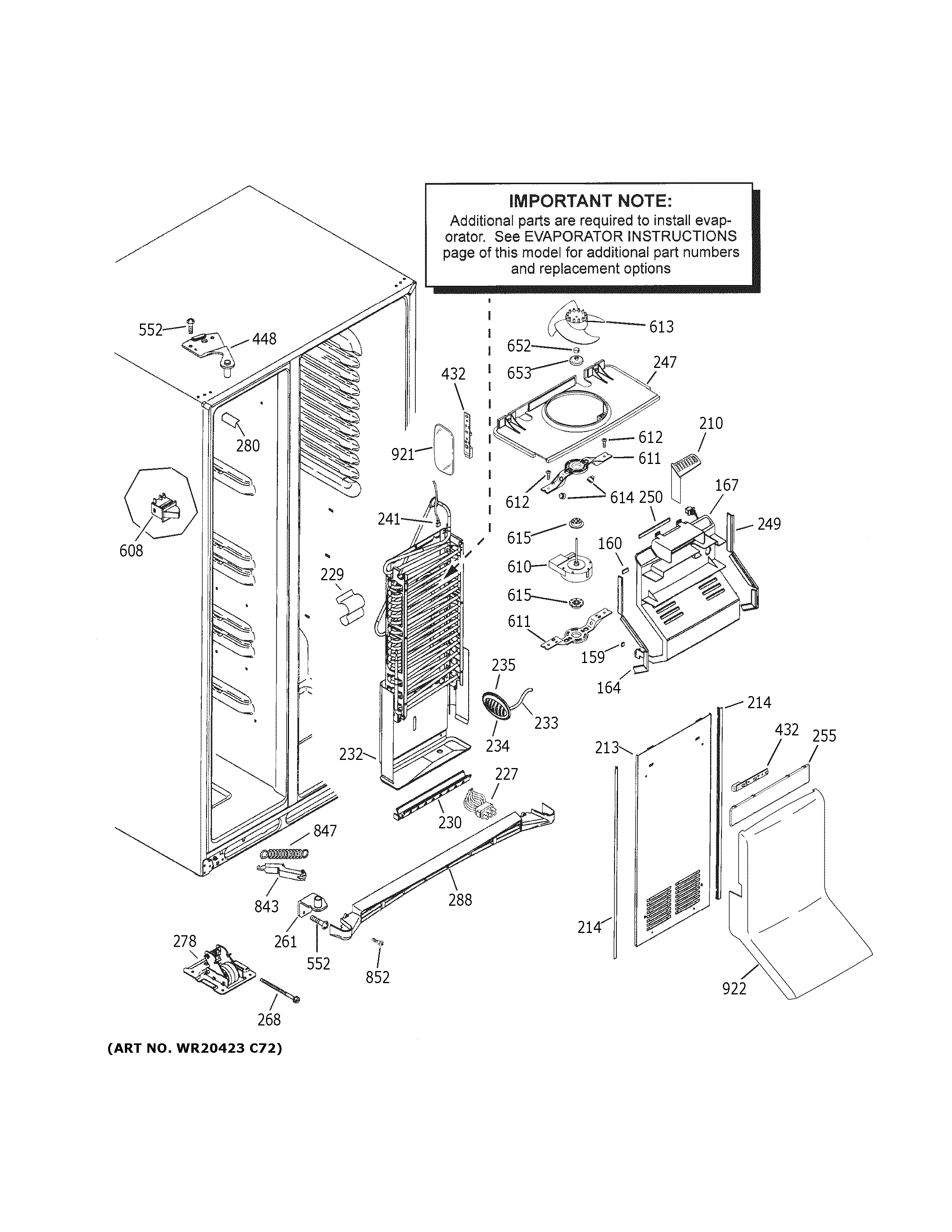 GE GZS22IMNBHES freezer section diagram