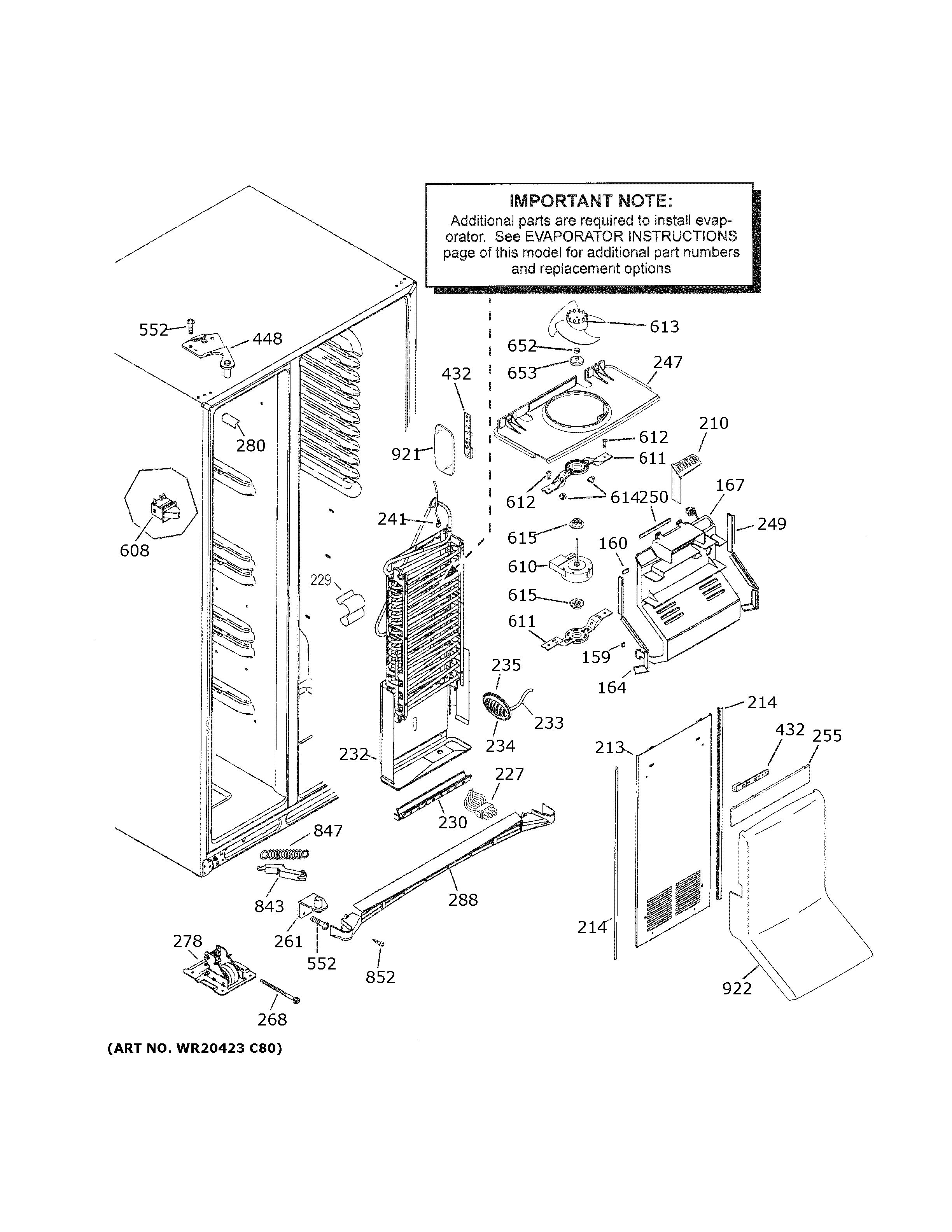 GE GZS22IENPHDS freezer section diagram