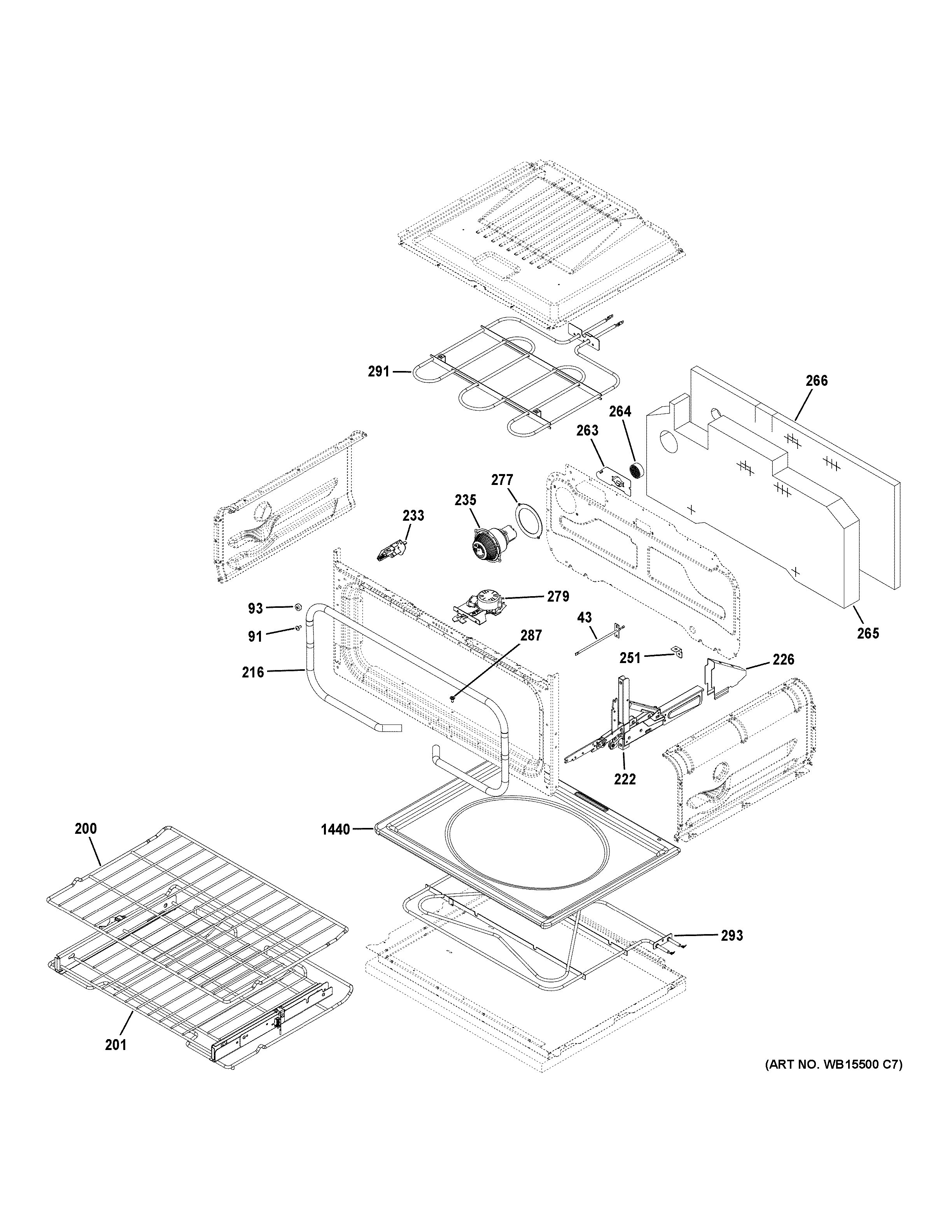 GE CHS950P3M2D1 upper oven diagram