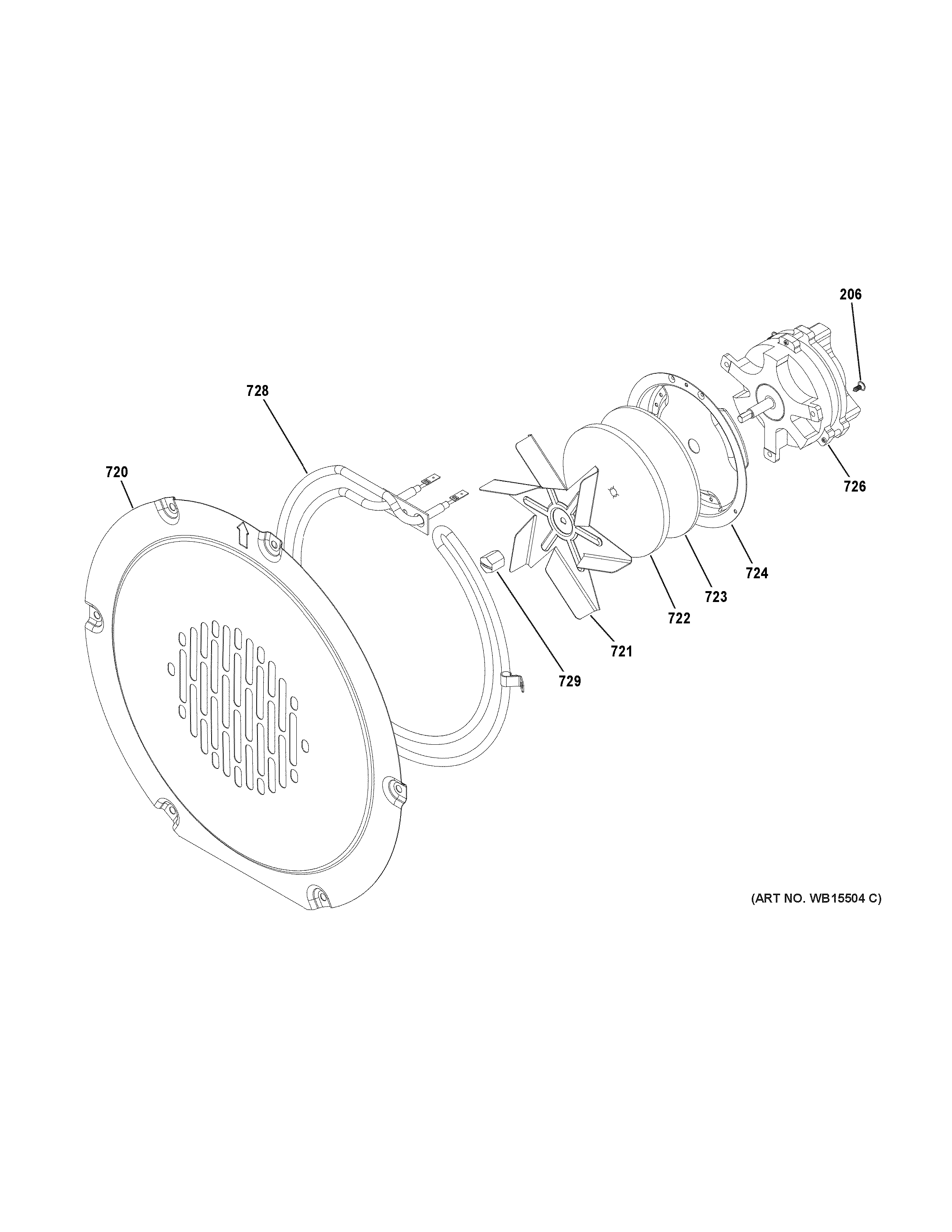 GE CHS950P3M2D1 convection fan diagram