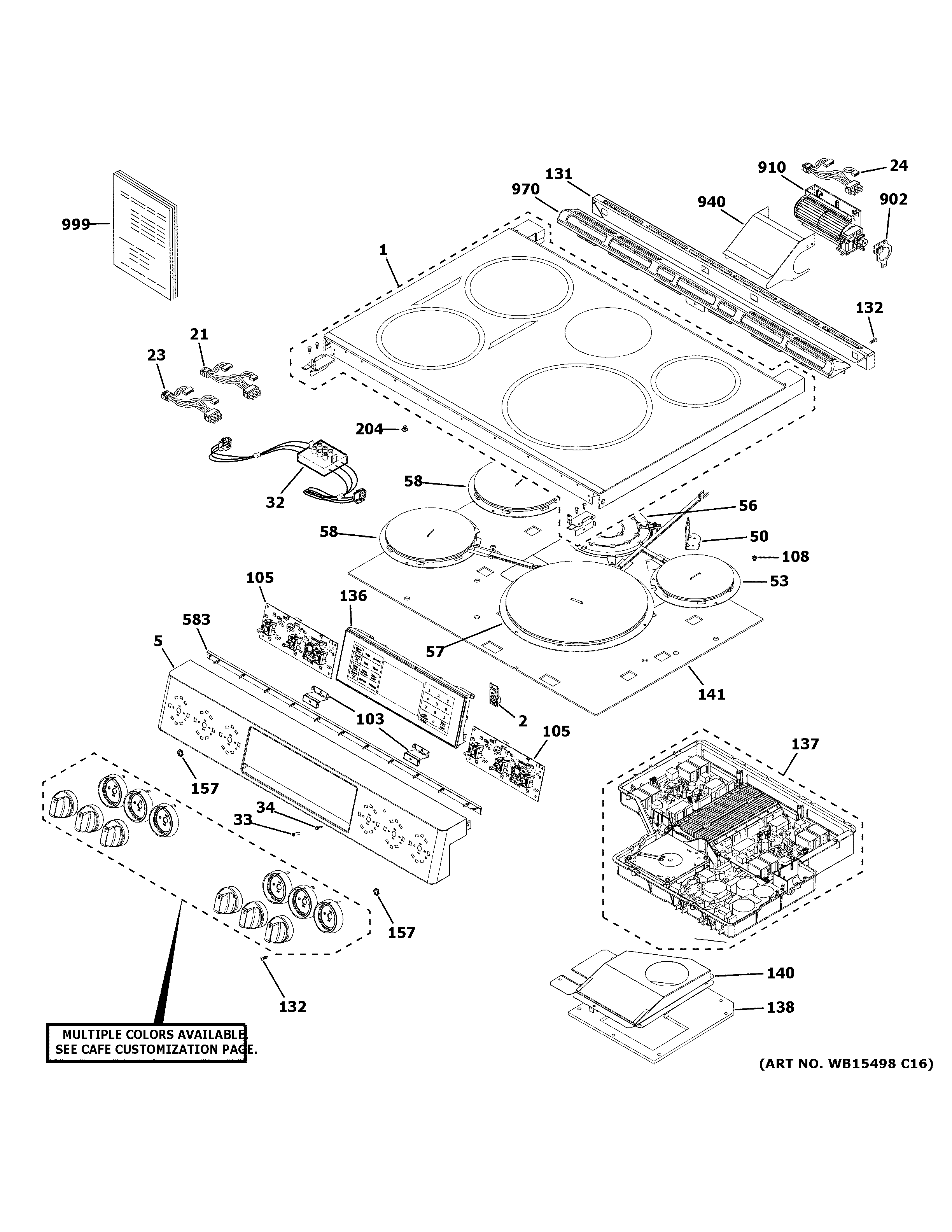 GE CHS900P2M2S1 control panel & cooktop diagram