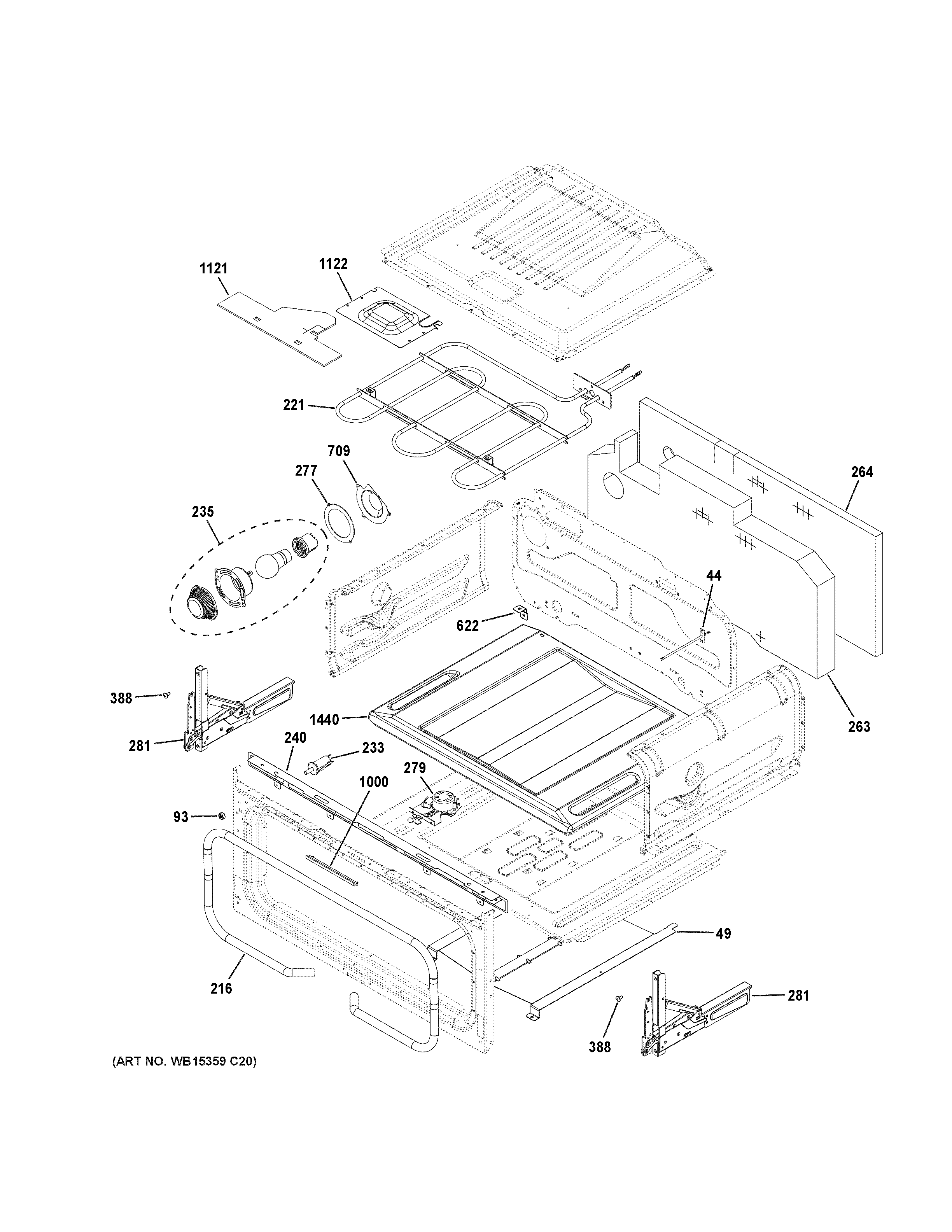 GE PGS960FEL4DS upper oven diagram