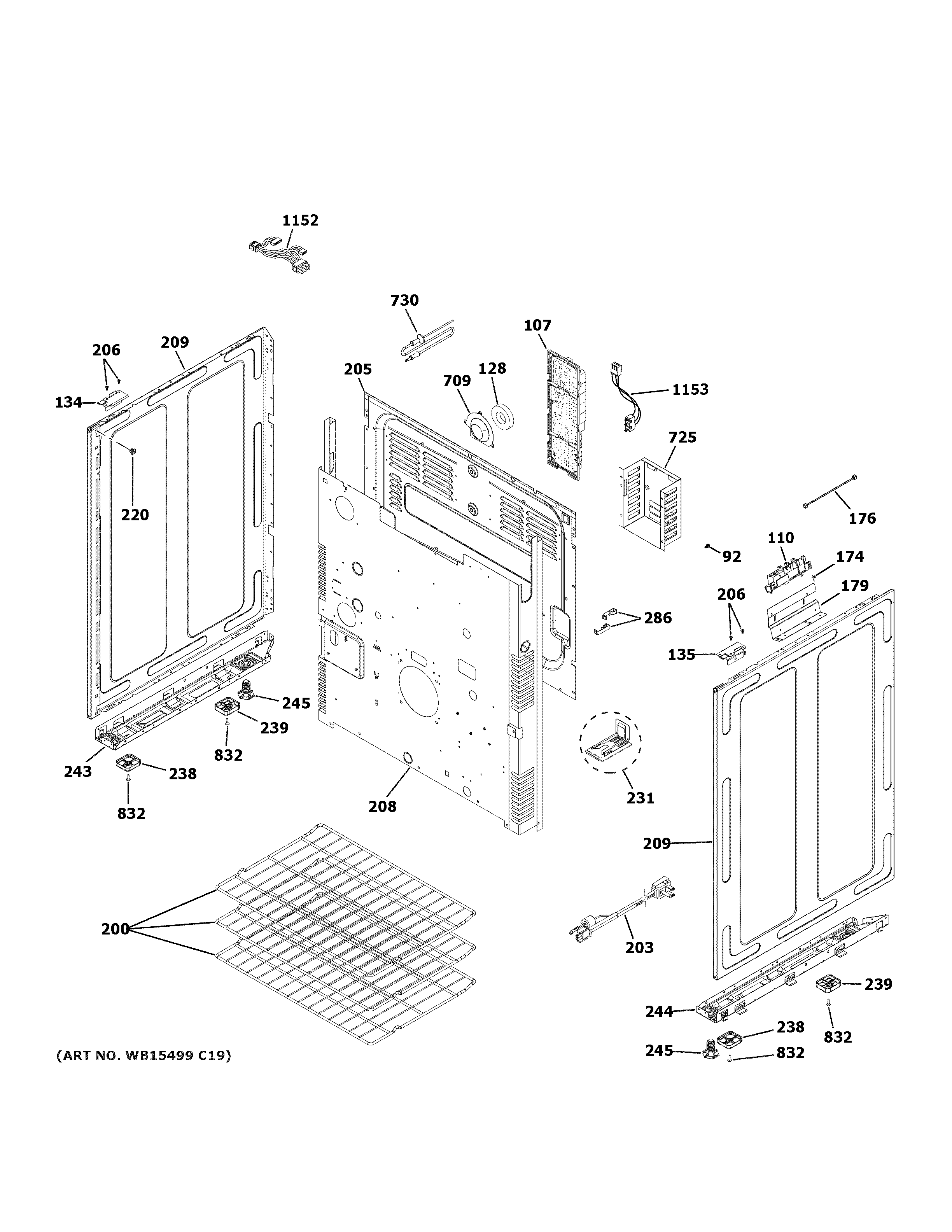 GE PGS960EEL4ES body parts diagram