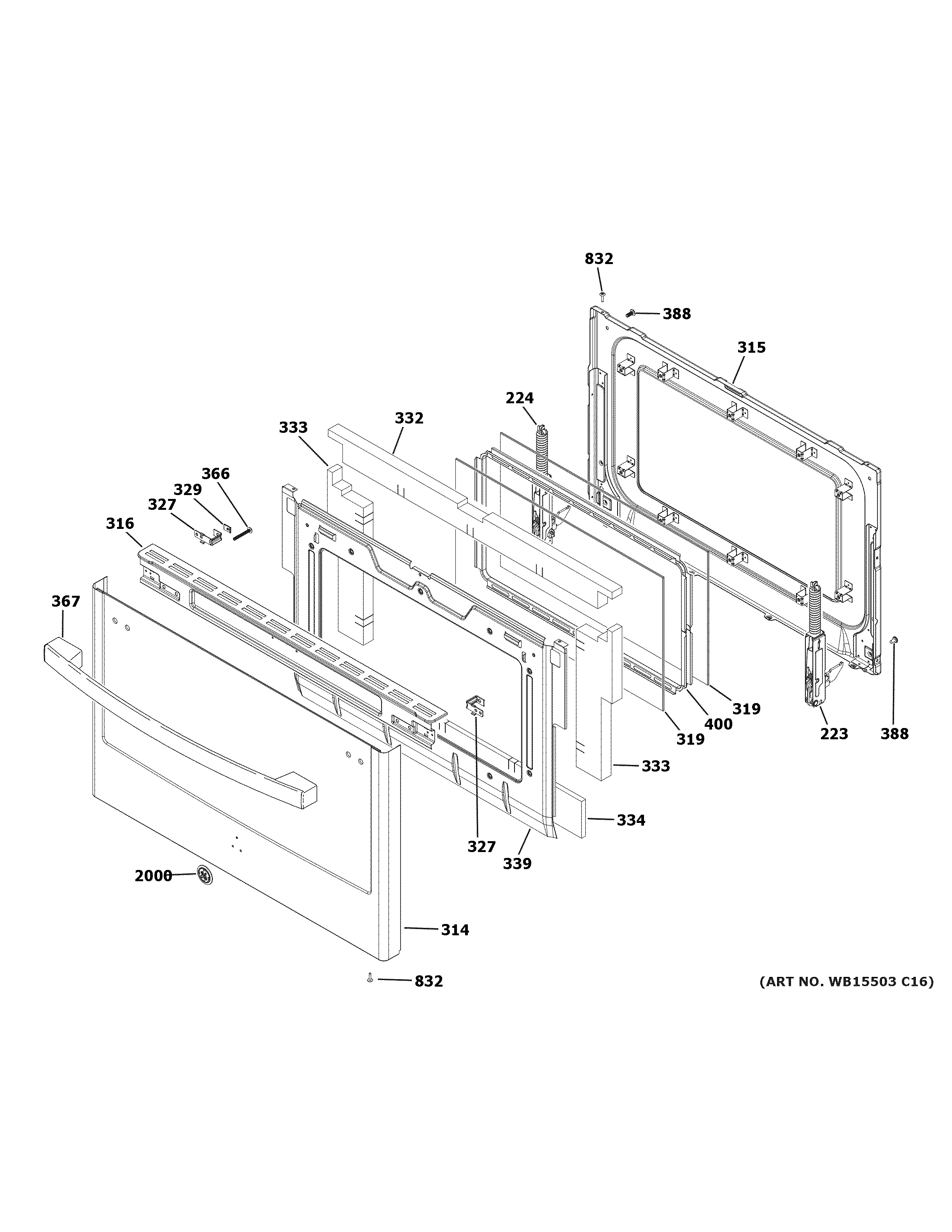 GE PGS960EEL4ES lower door diagram