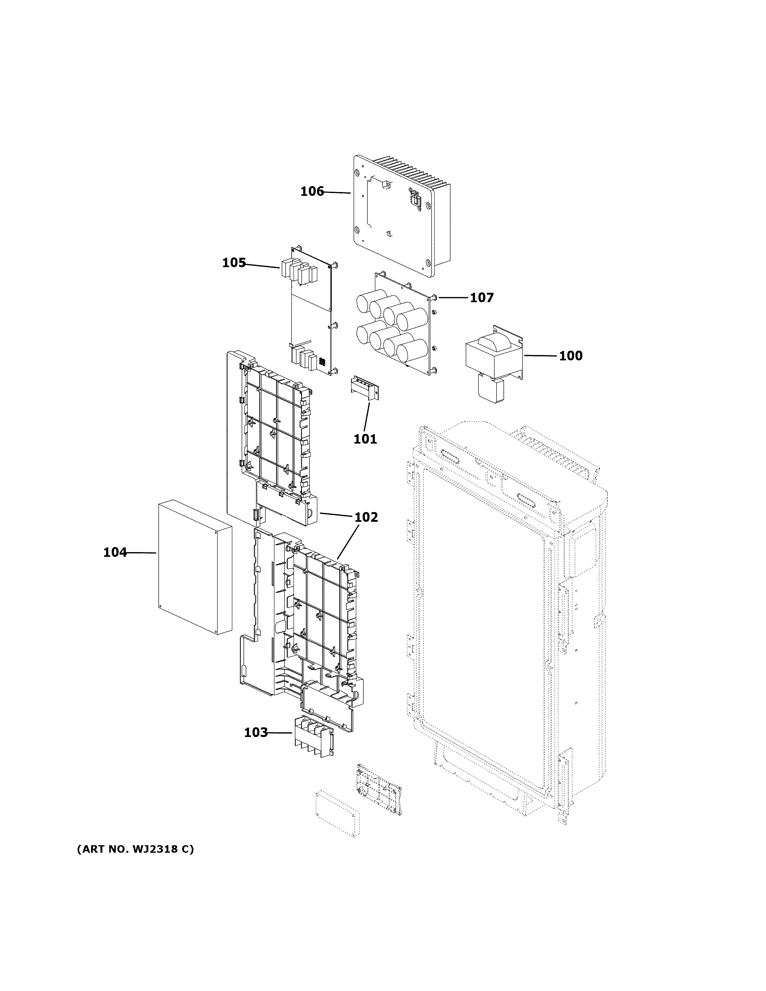 Haier MVHP072ME2CA1 control parts diagram