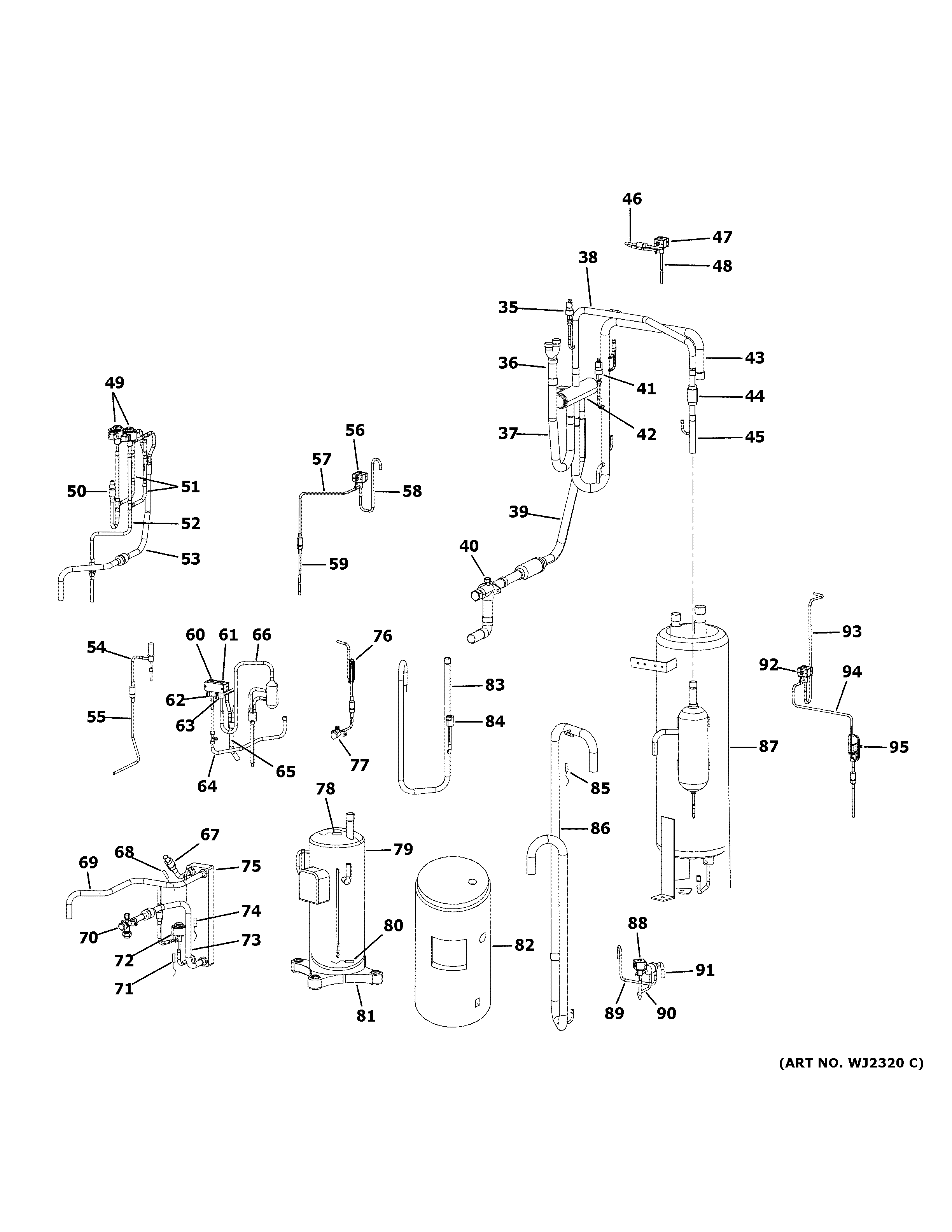 Haier MVHP072ME2CA1 sealed system diagram