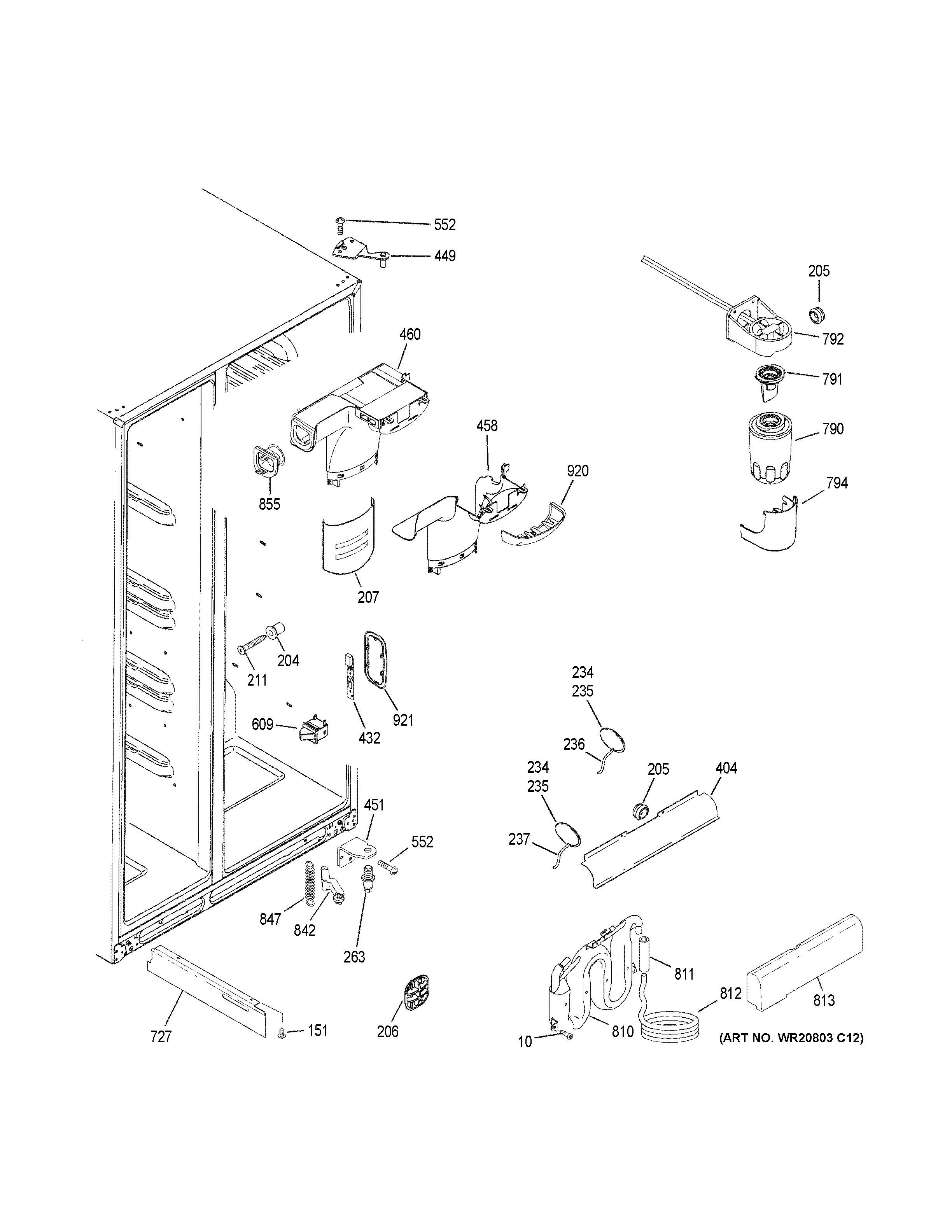 GE CZS22MSKGHSS fresh food section diagram