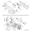 GE DRSR495EG3WW backsplash, blower & motor diagram