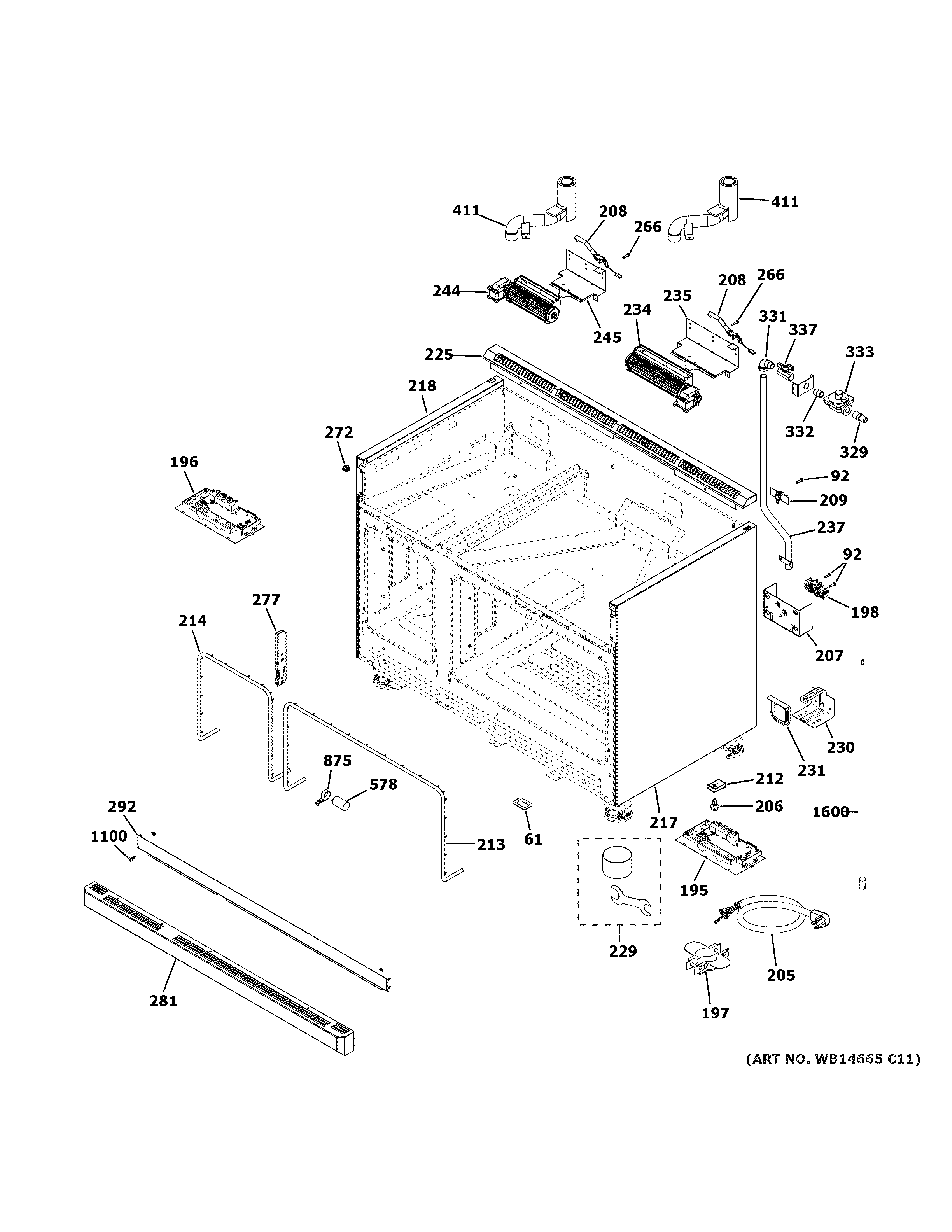 GE C2Y486P2M1S1 body parts diagram