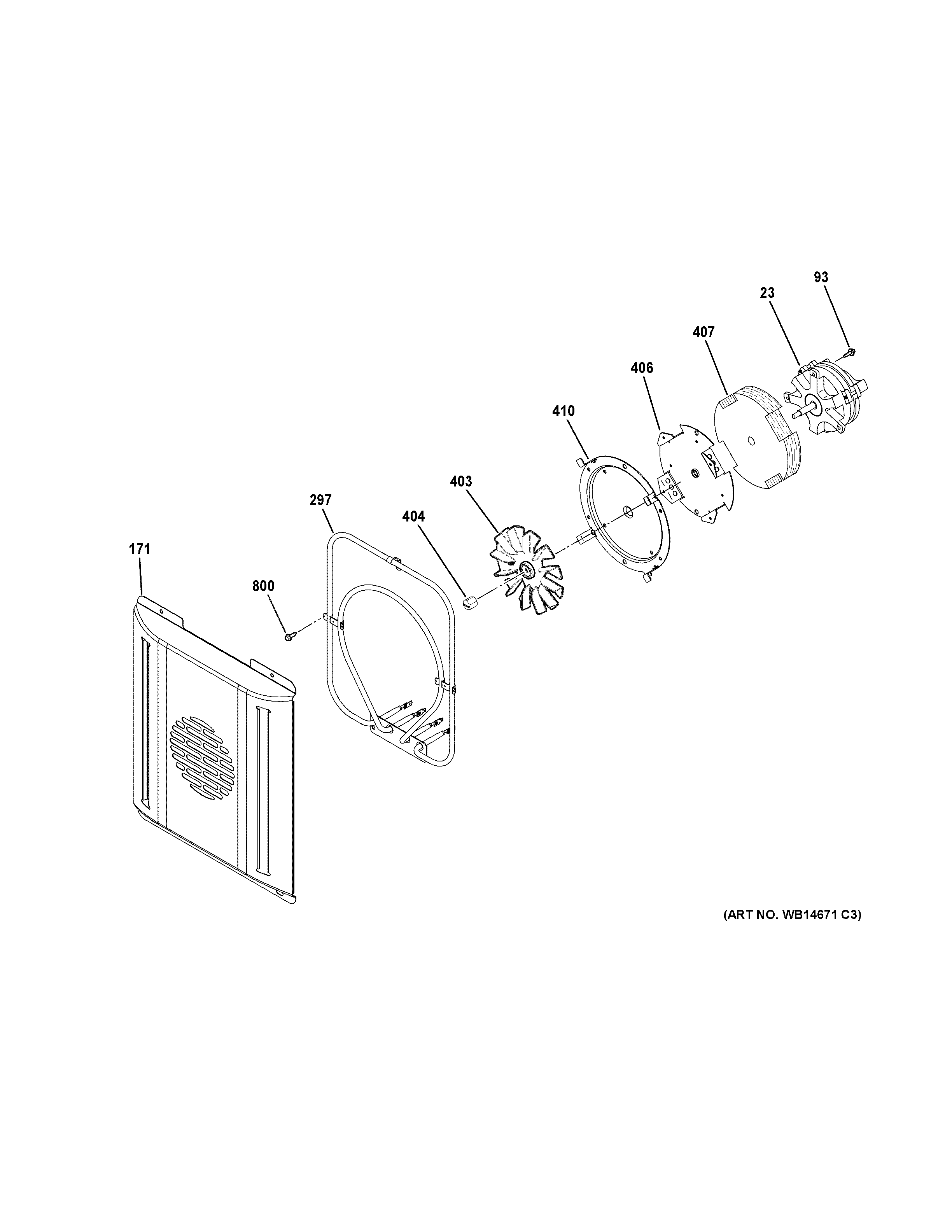 GE C2Y486P2M1S1 small convection fan diagram