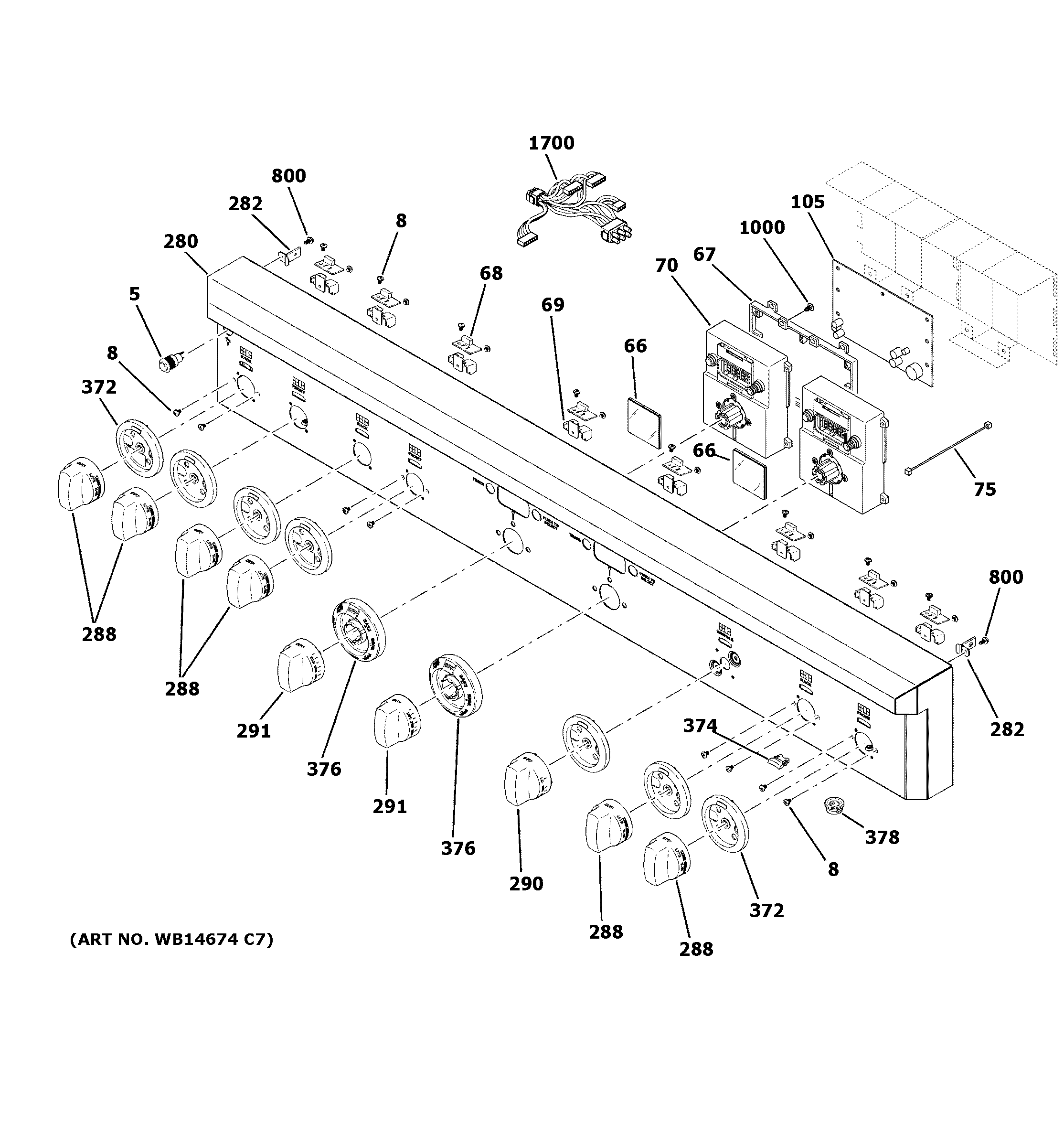 GE ZGP486LDN1SS control panel diagram