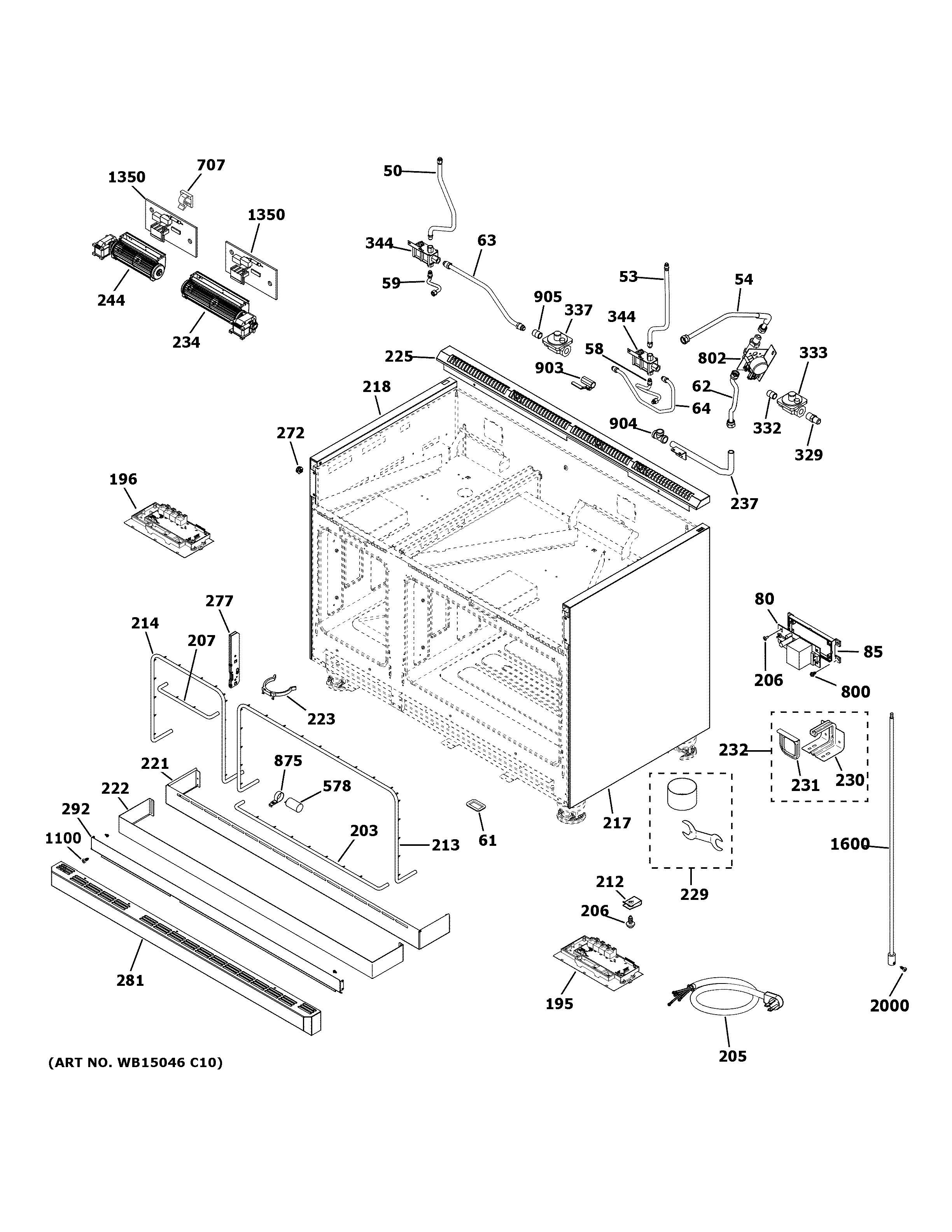 GE ZGP486LDN1SS body parts diagram